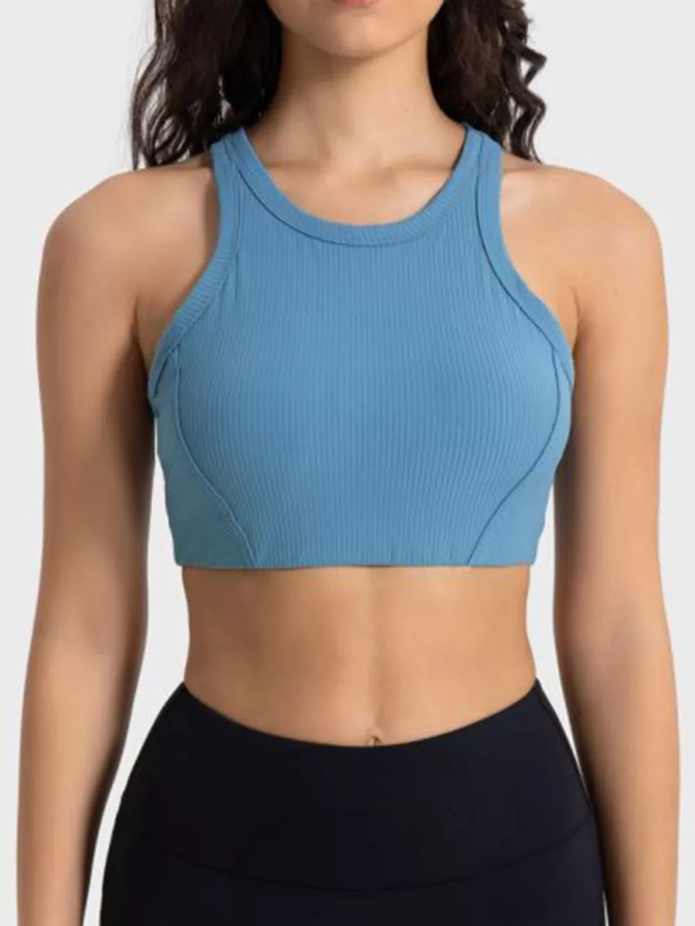 Wide Strap Cropped Sport Tank, image 2