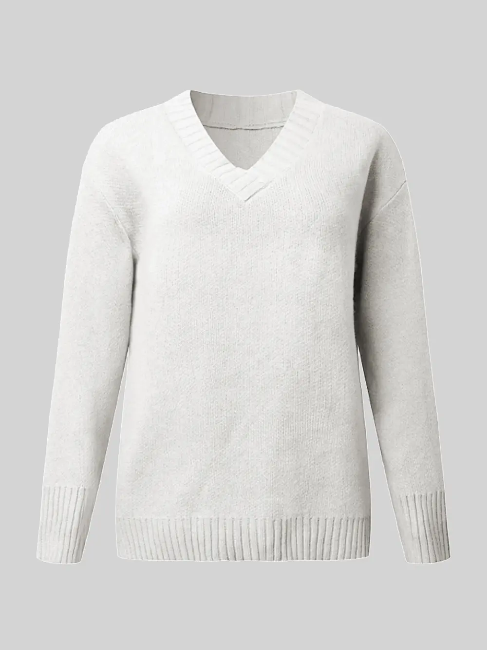 V-Neck Long Sleeve Knit Top, image 7