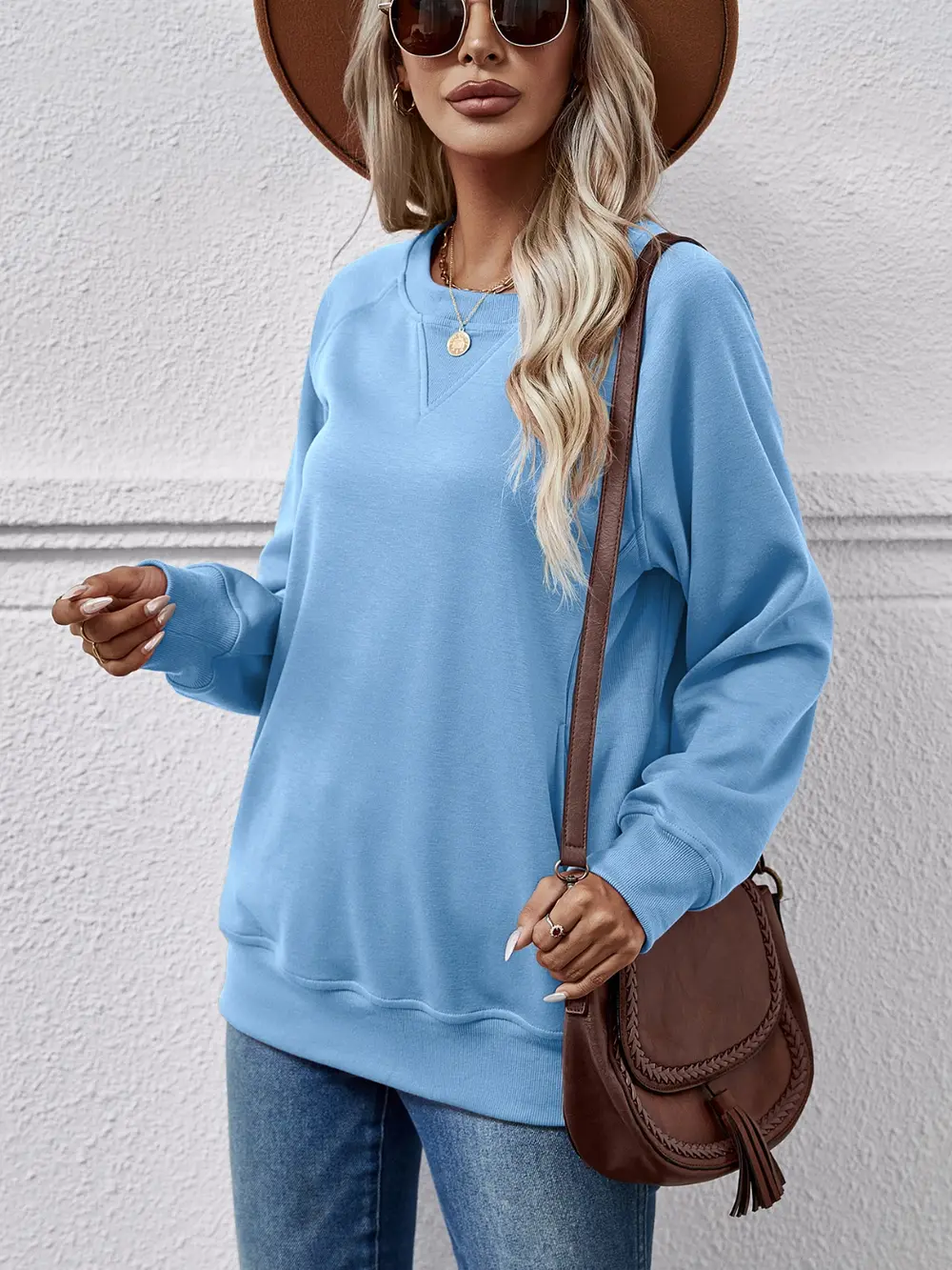 Round Neck Long Sleeve Sweatshirt, image 11