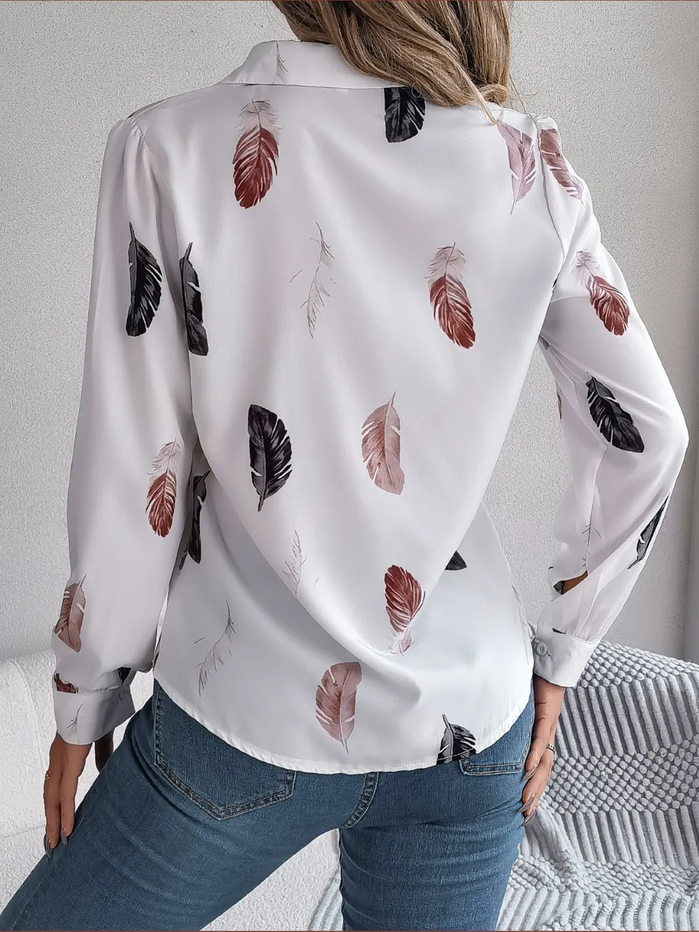 Button Up Printed Collared Neck Shirt, image 3