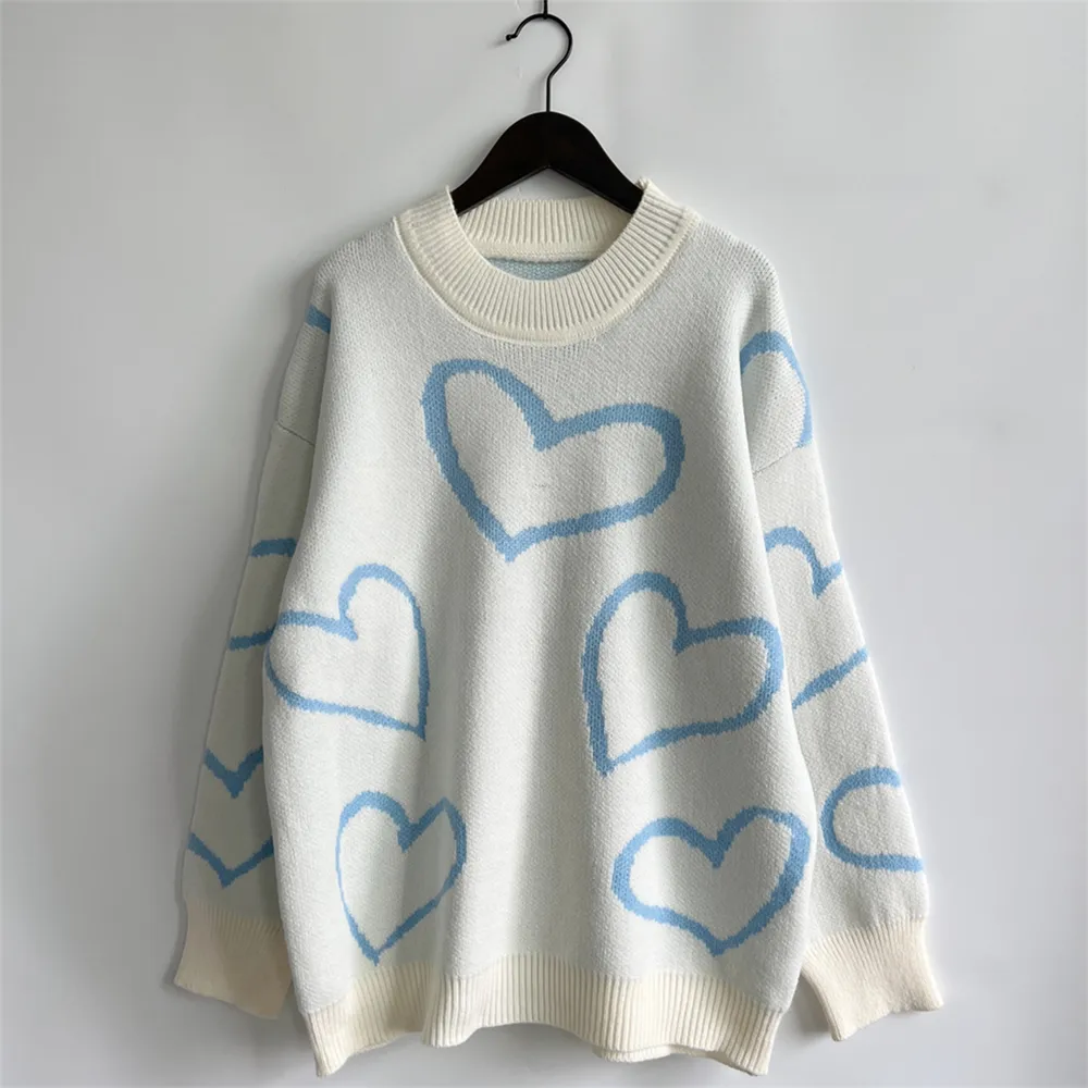Heart Pattern Long Sleeve Sweater, image 12
