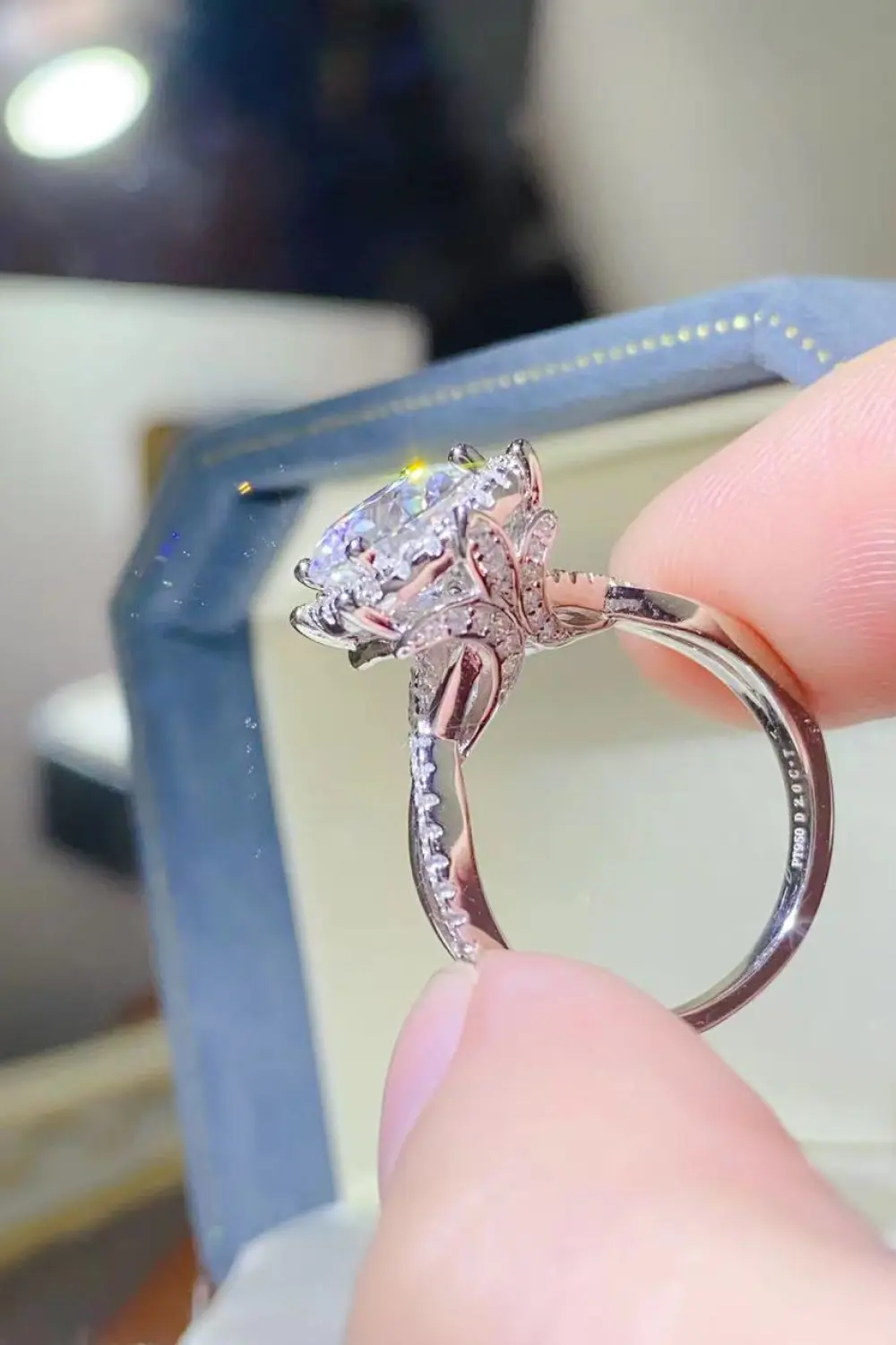 2 Carat Moissanite 925 Sterling Silver Ring, image 8