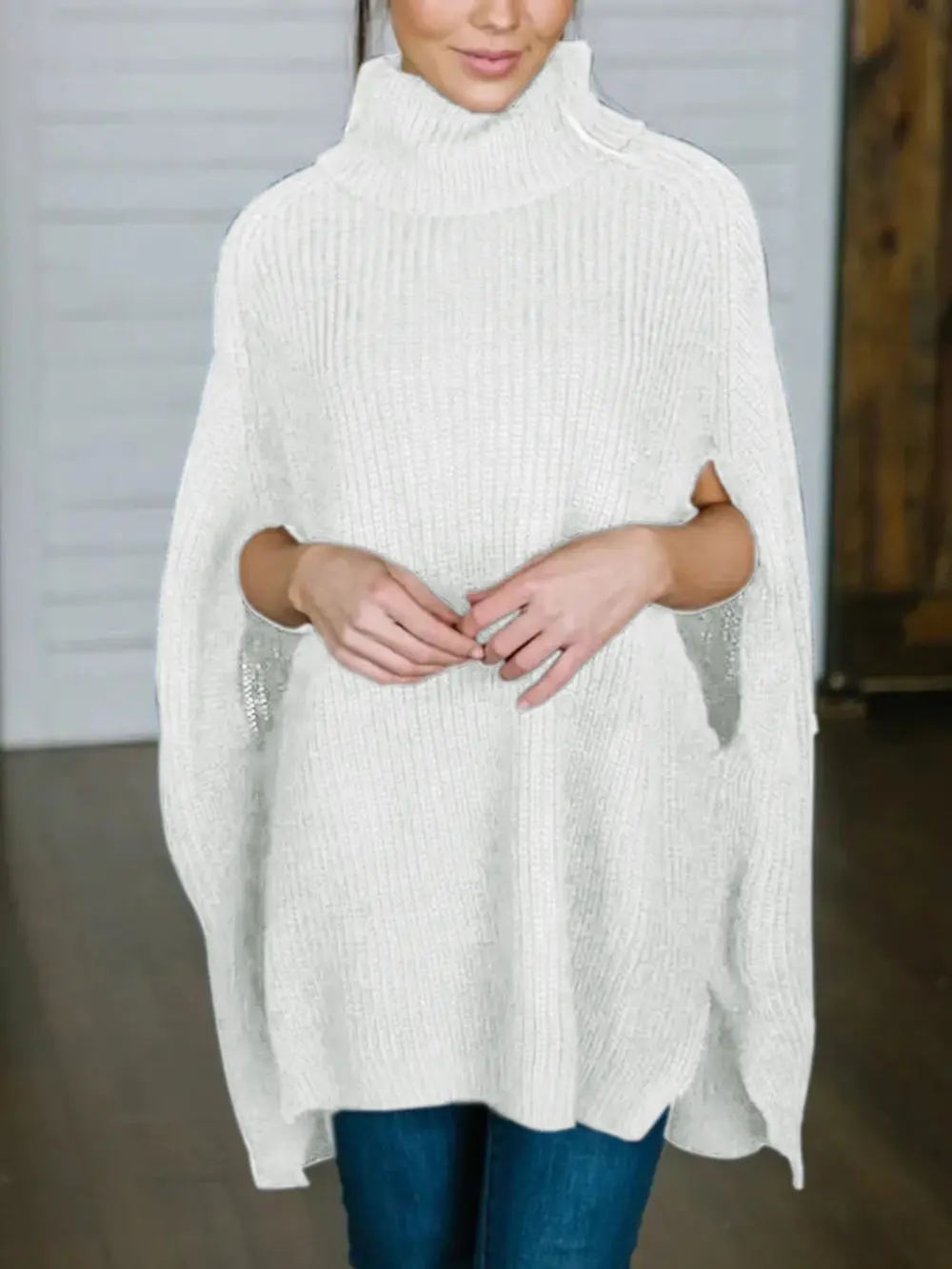 Turtleneck Slit Sweater, image 7
