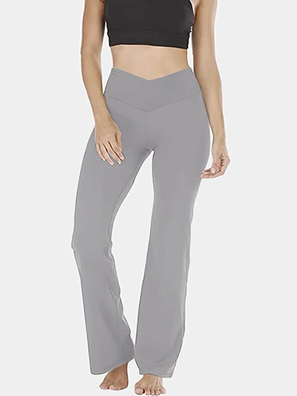 V-Waist Bootcut Long Pants, image 3