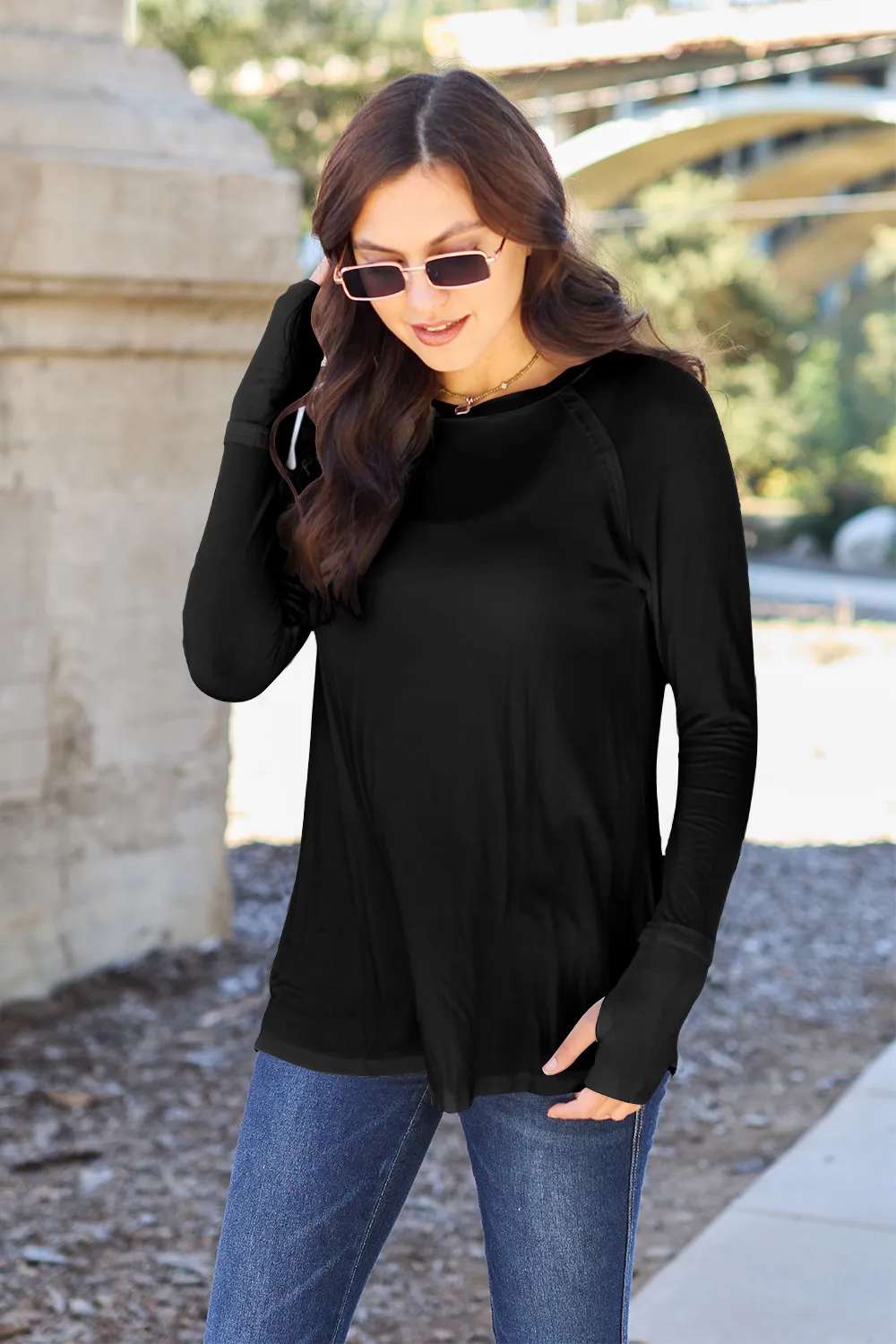 Full Size Round Neck Long Sleeve T-Shirt, image 2