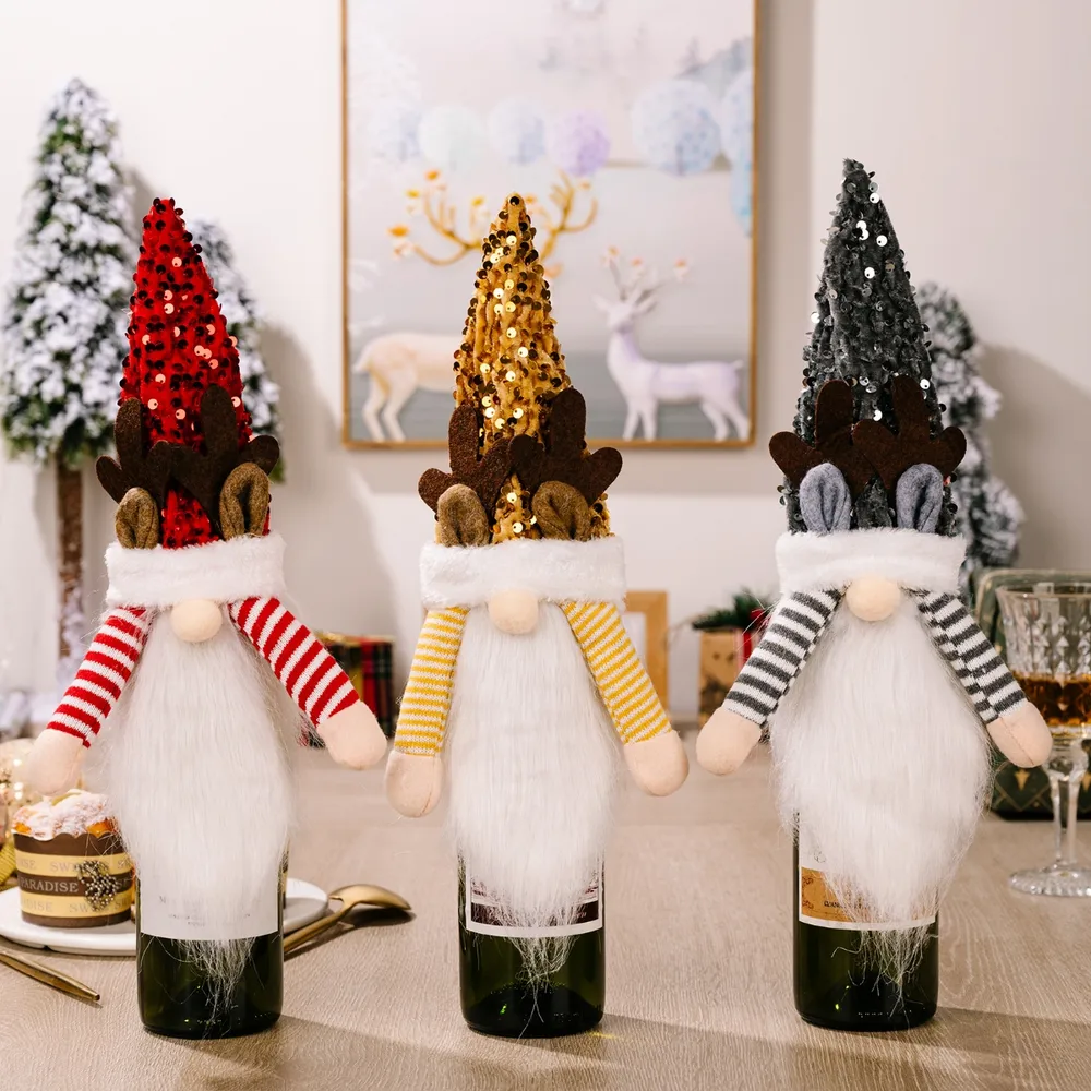 Sequin Pointed Hat Wine Bottle Cover, image 2