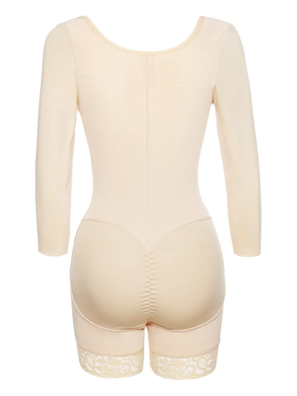 Full Size Zip Up Lace Detail Long Sleeve Shapewear, image 2