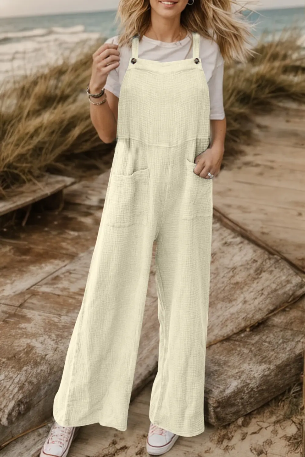 Full Size Wide Leg Front Pocket Jumpsuit, image 2