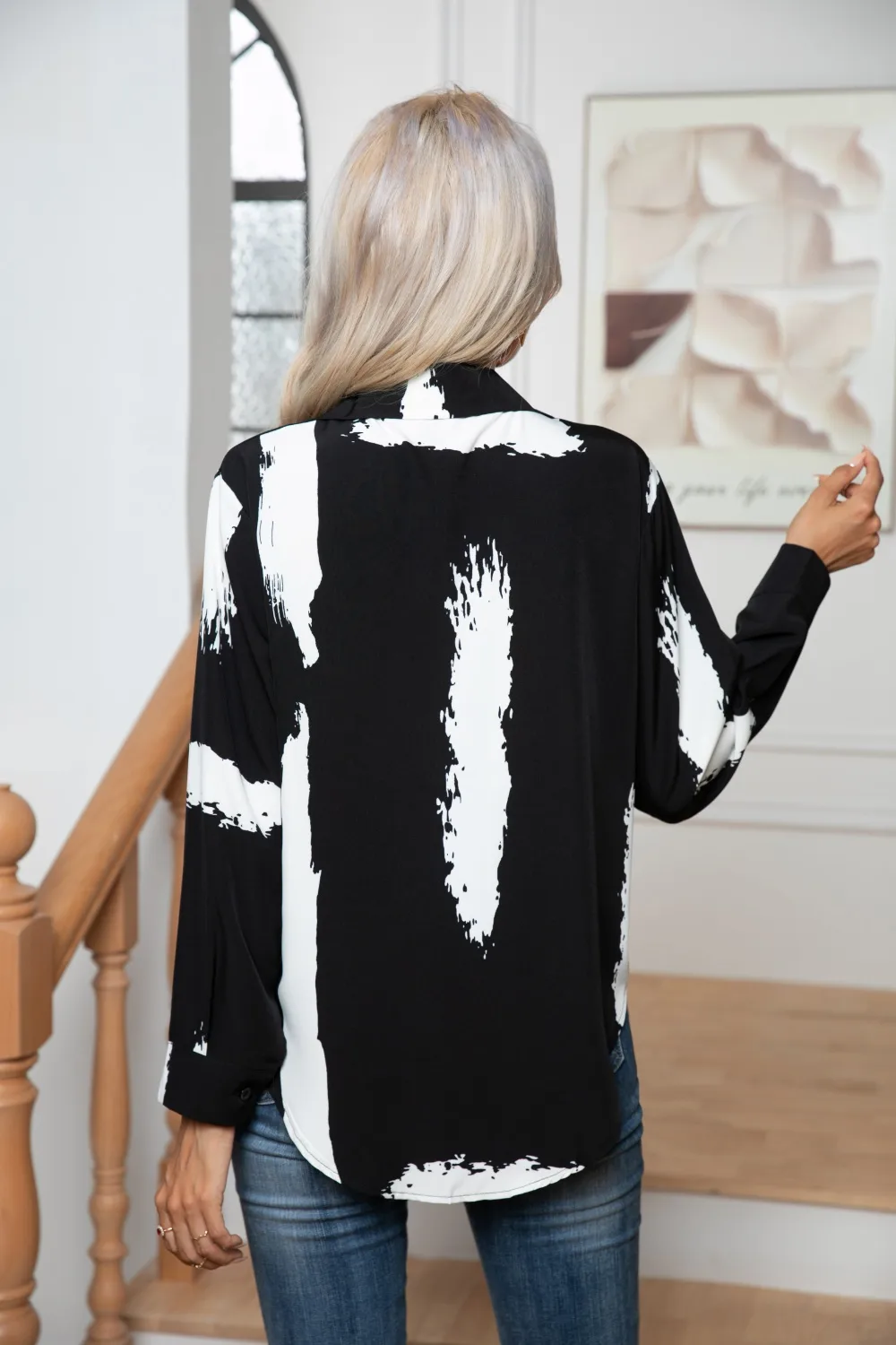 Tie-Dye Collared Neck Buttoned Shirt, image 7