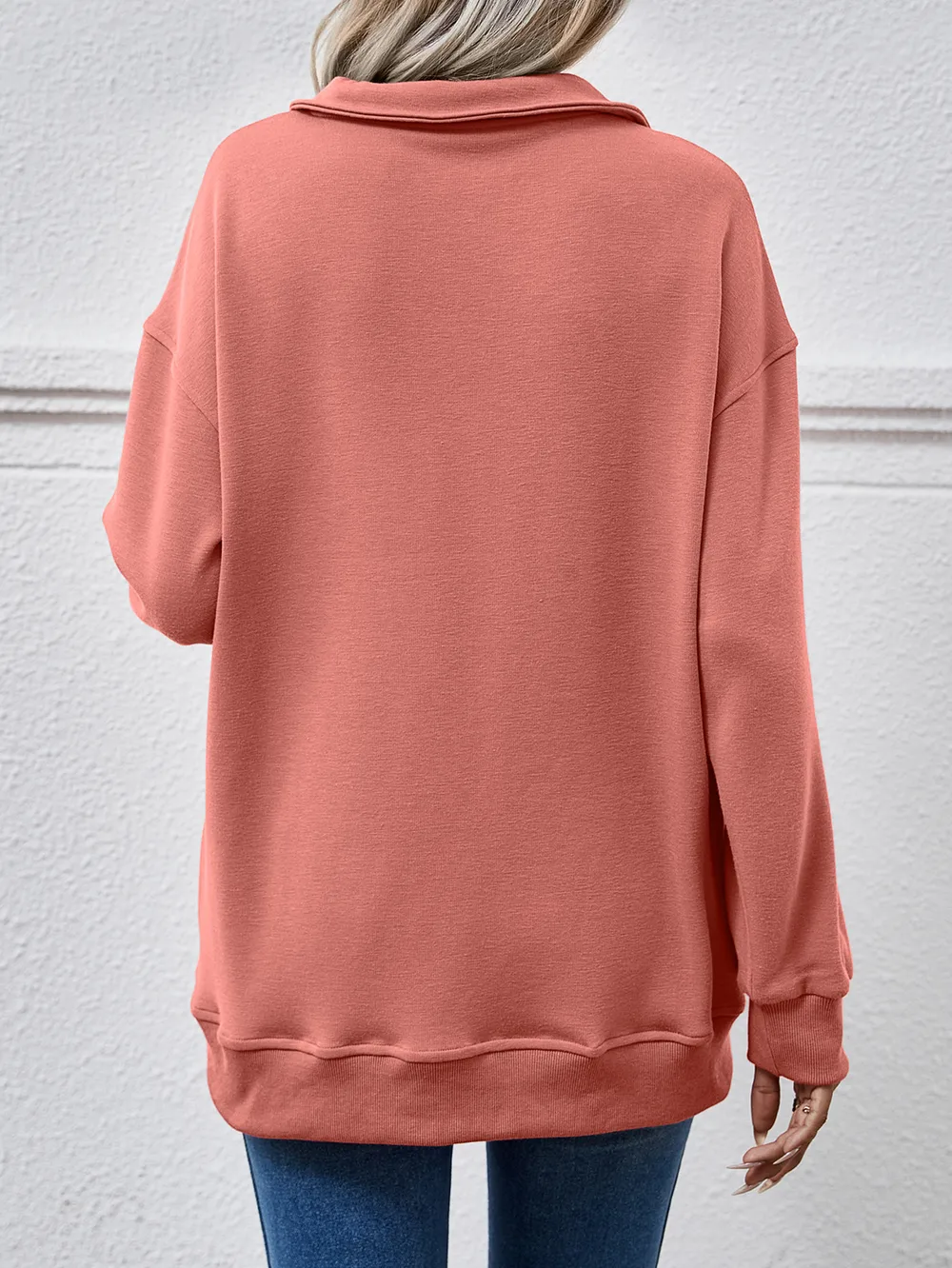 Collared Neck Dropped Shoulder Sweatshirt, image 24