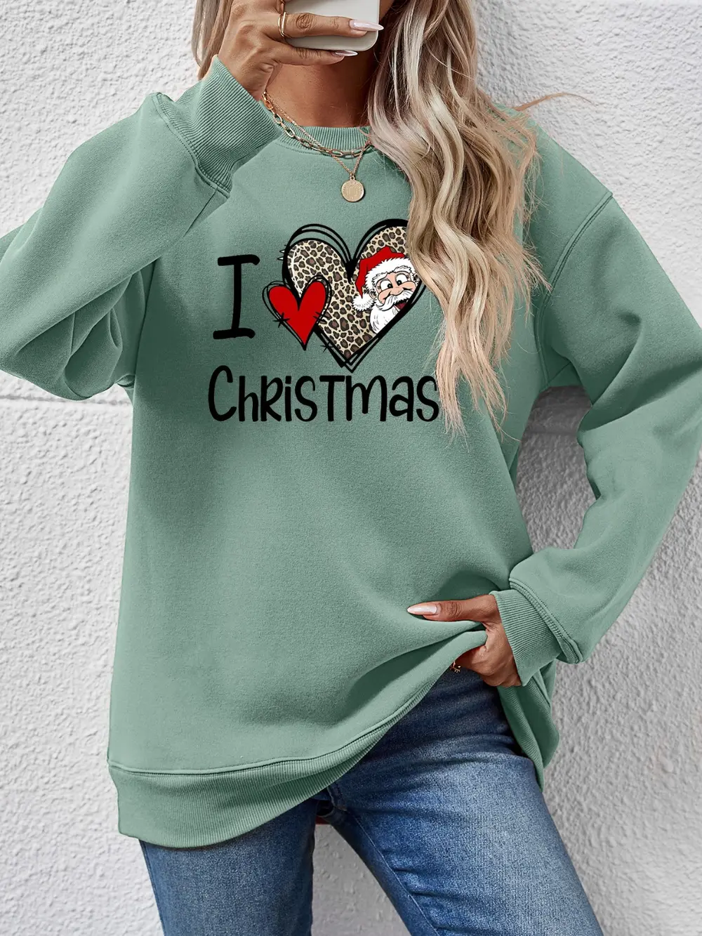 CHRISTMAS Graphic Round Neck Sweatshirt, image 20