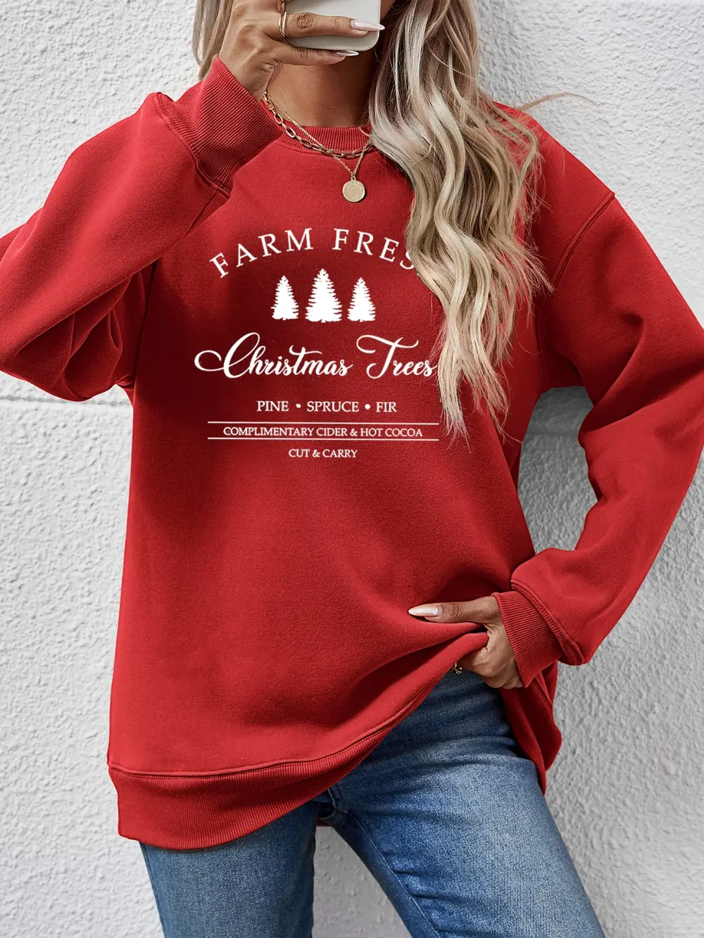 Graphic Round Neck Dropped Shoulder Sweatshirt, image 2