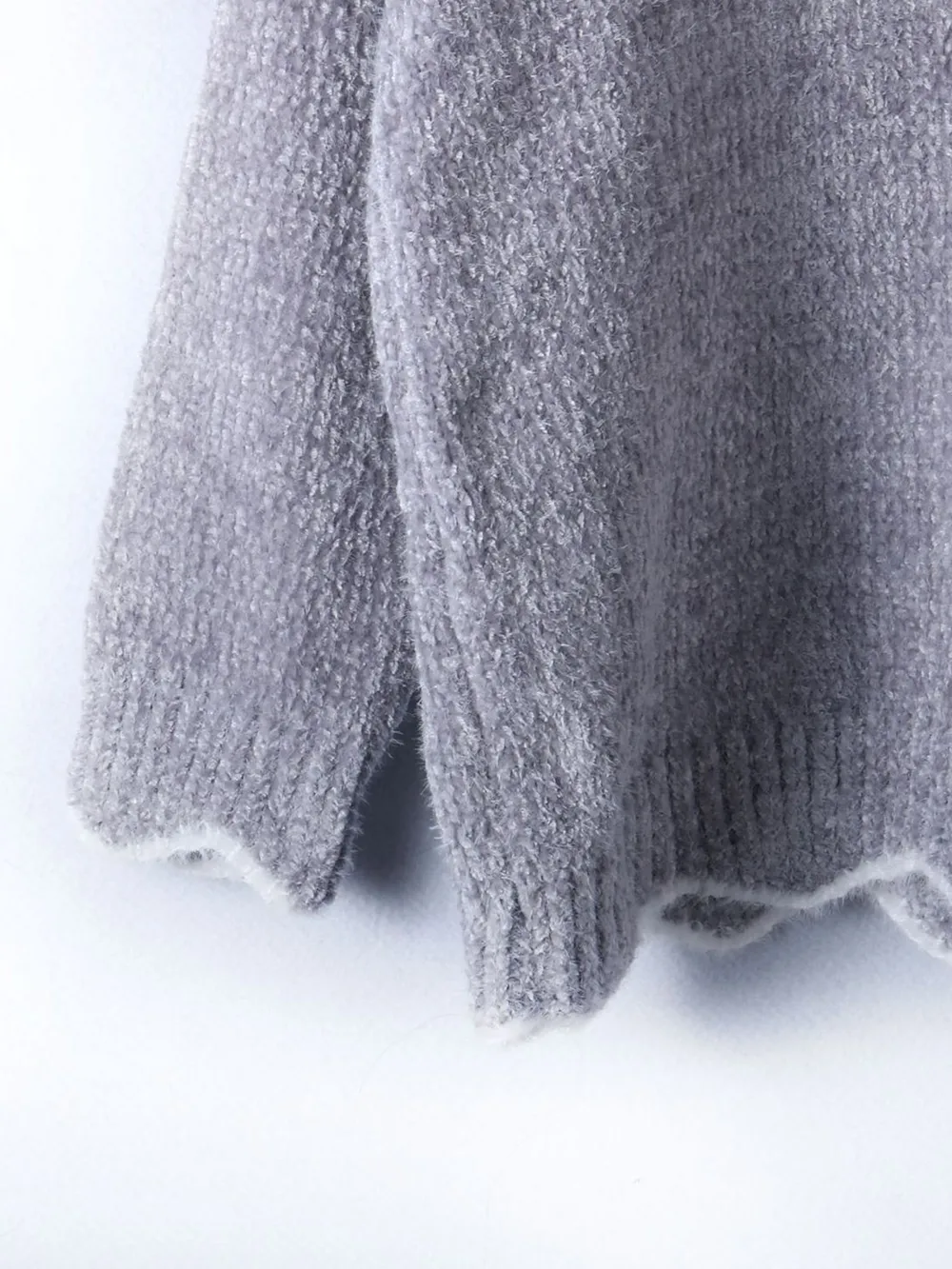 Notched Dropped Shoulder Long Sleeve Sweater, image 13