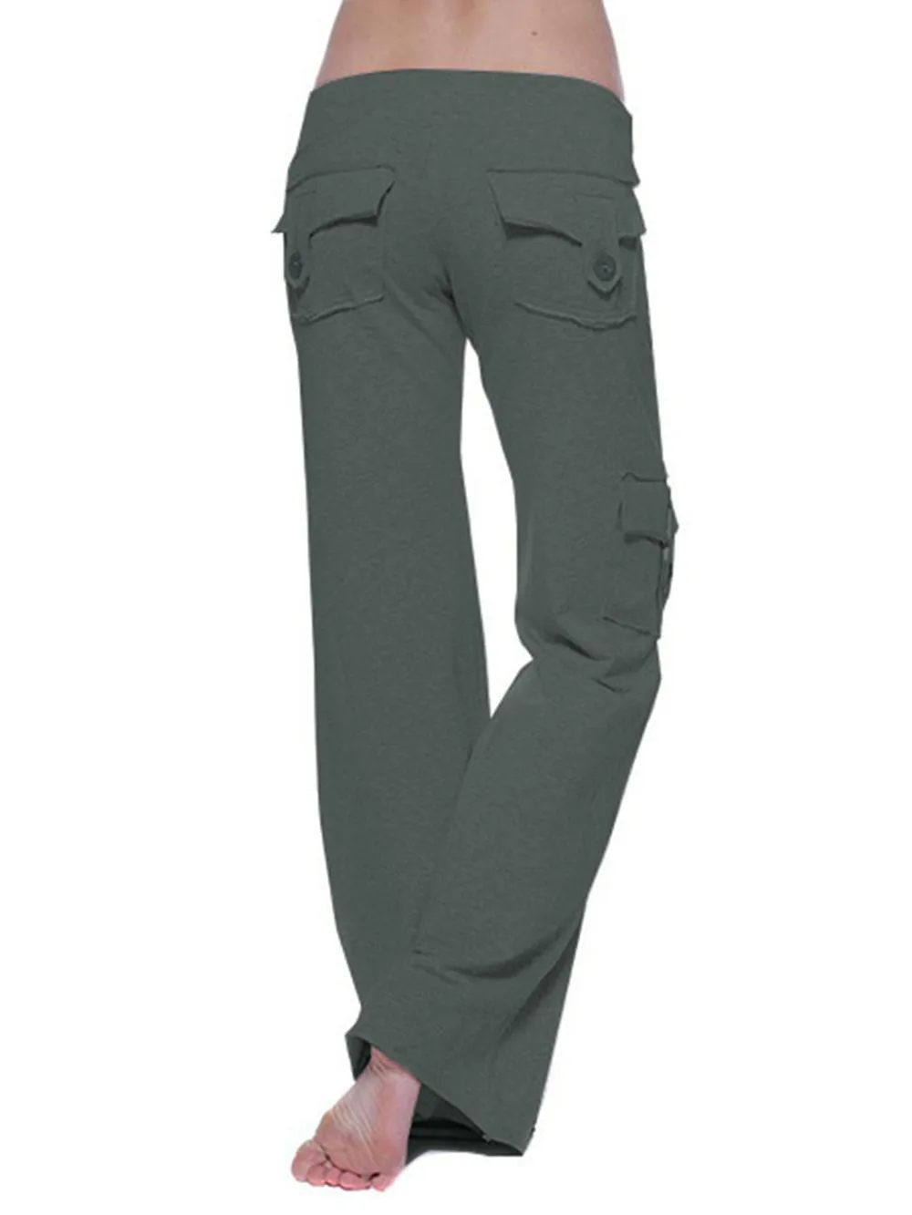 Mid Waist Pants with Pockets, image 3