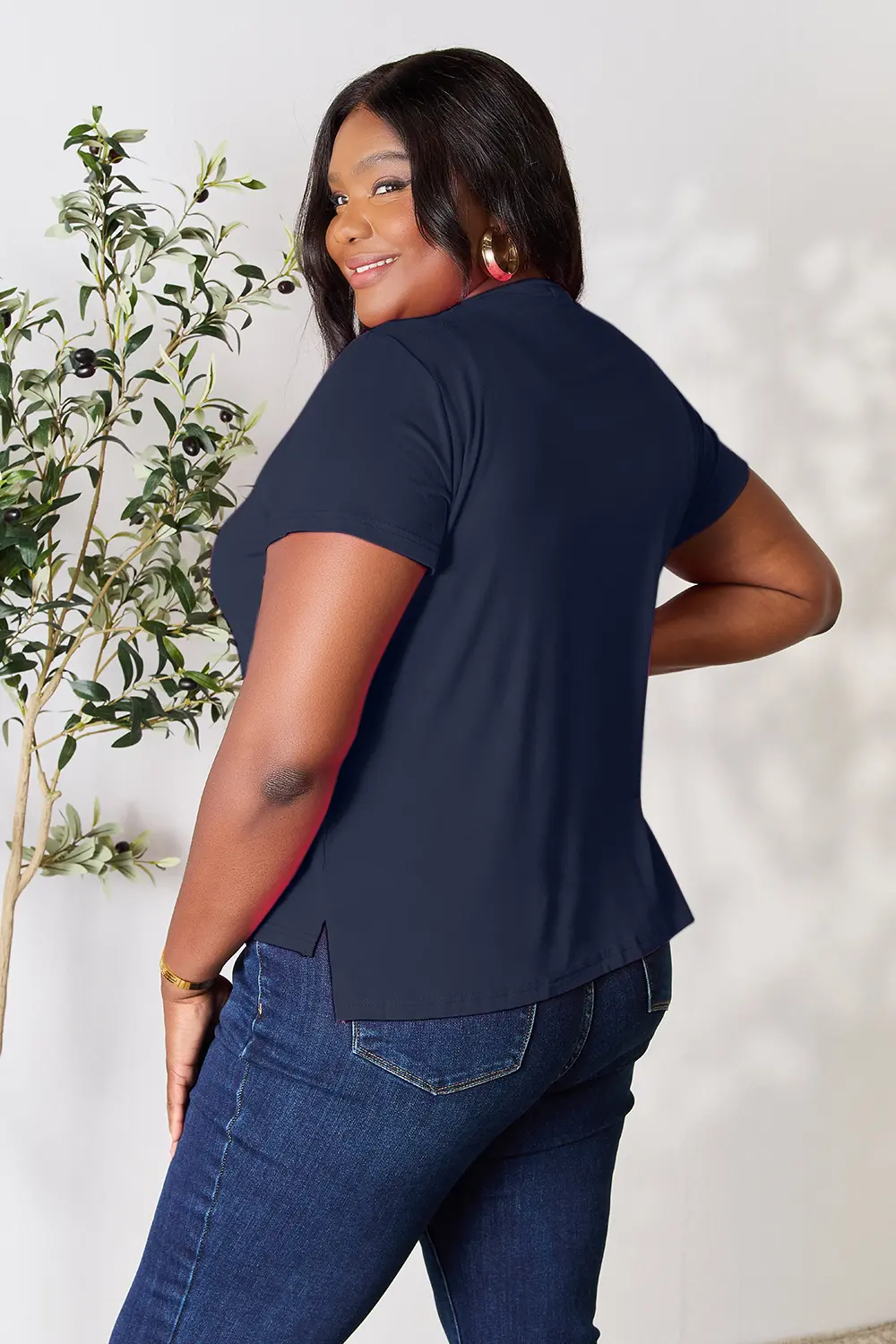 Full Size Round Neck Short Sleeve T-Shirt, image 4