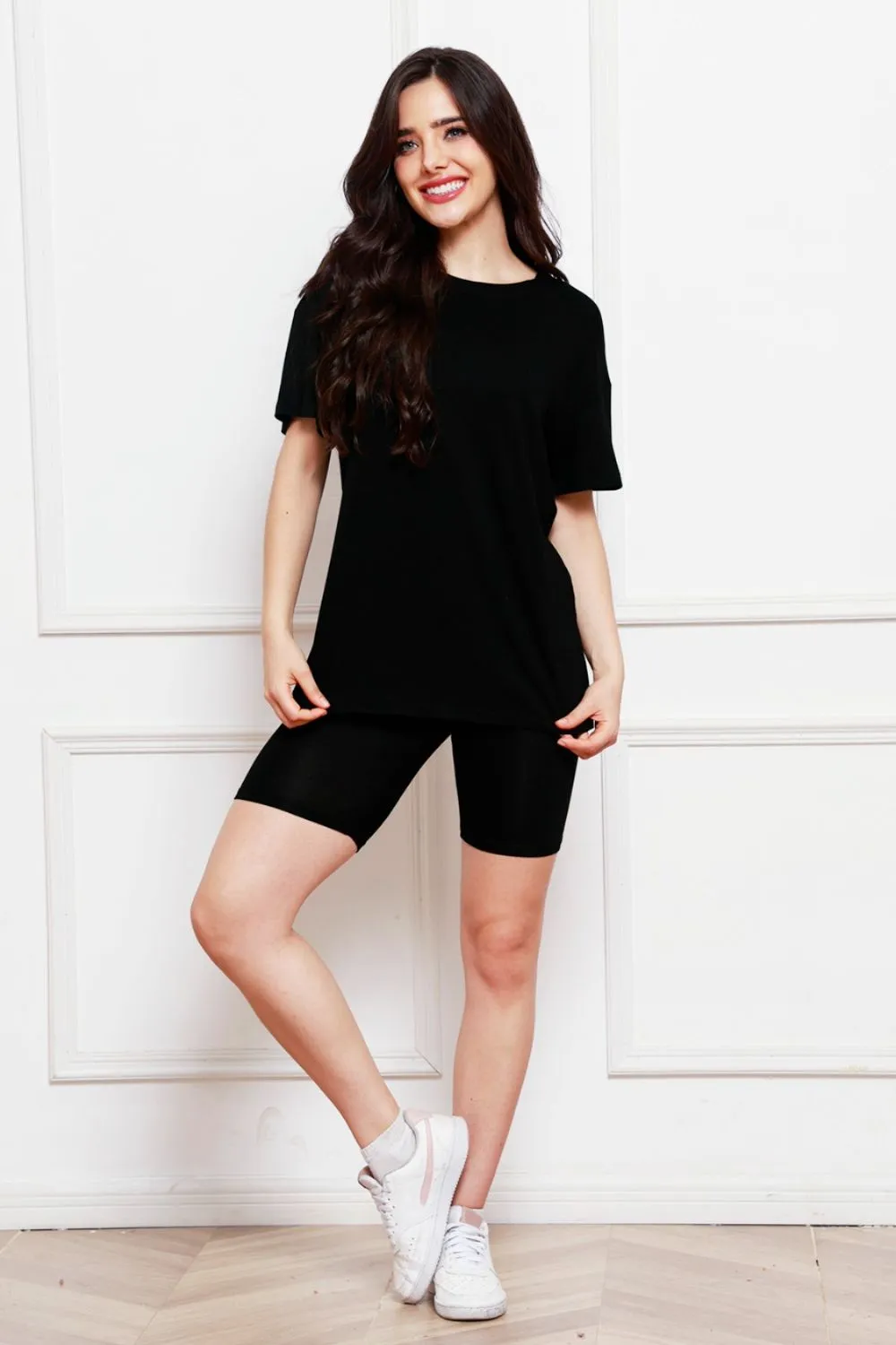 Round Neck Short Sleeve T-Shirt and Shorts Set, image 2