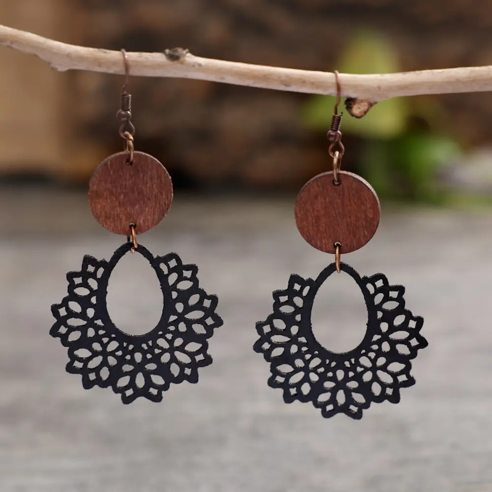 Geometric Cutout Dangle Earrings, image 8