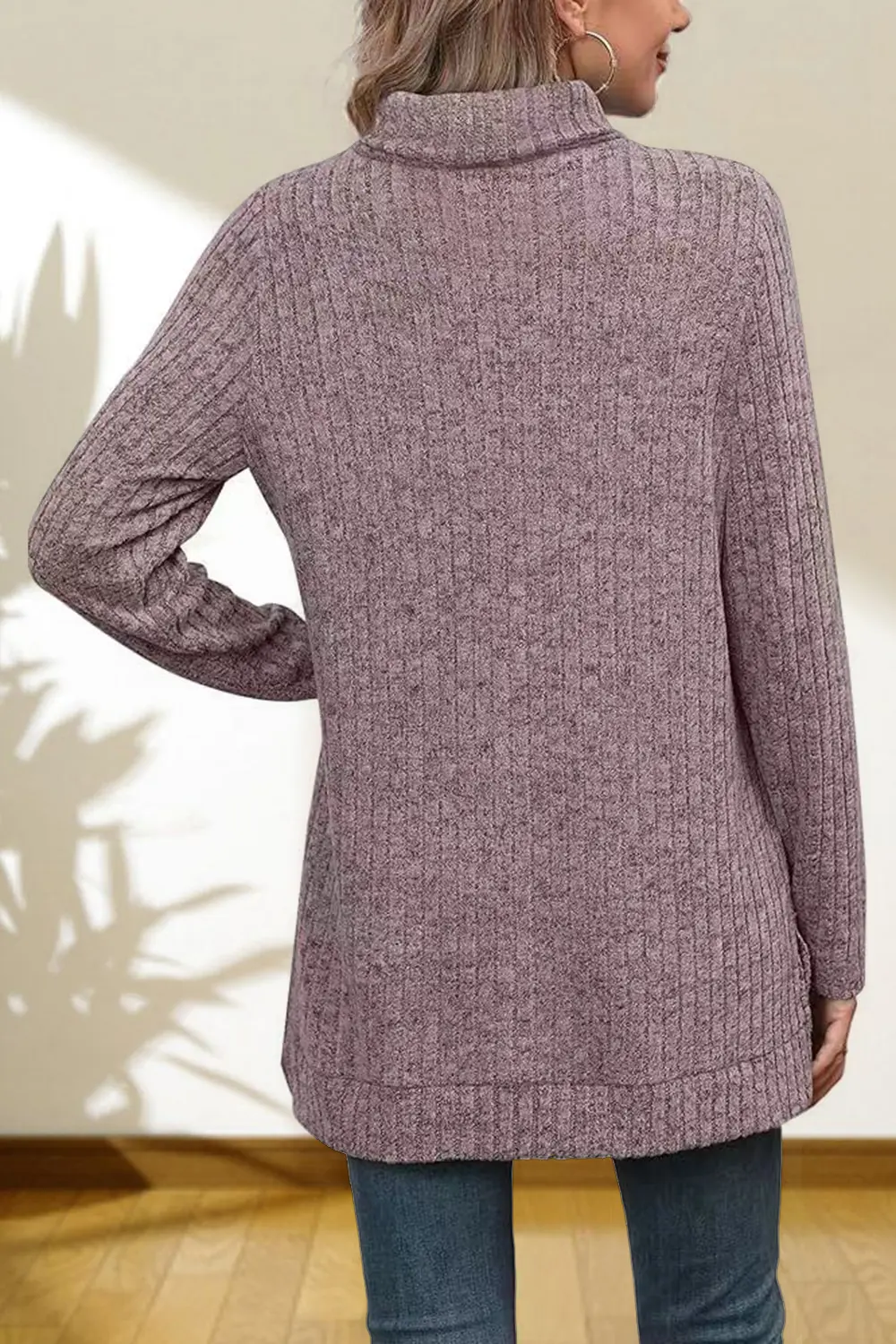 Turtleneck High Low Top, image 32