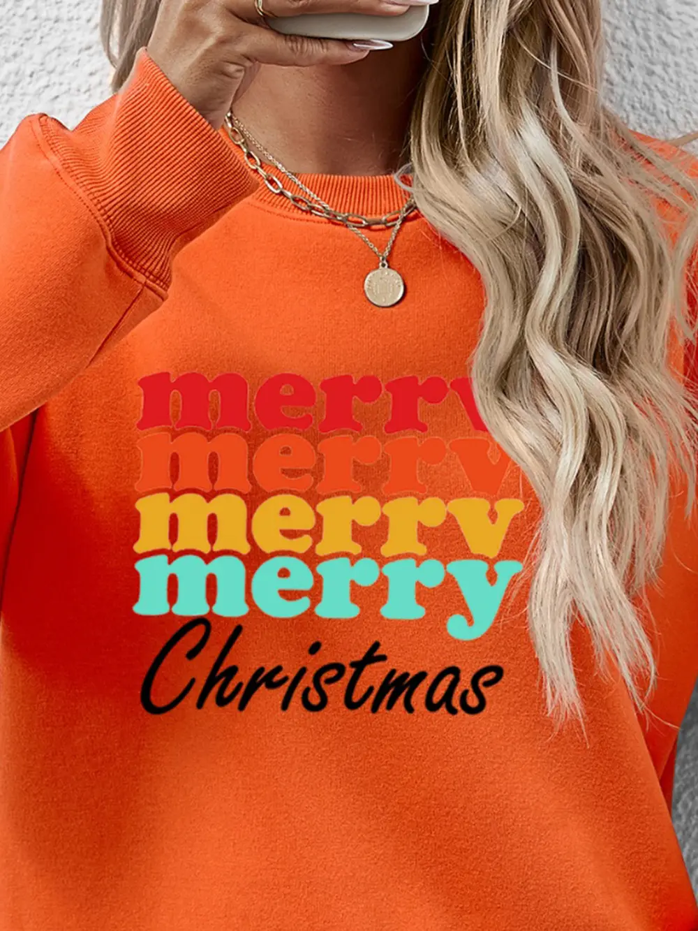 MERRY CHRISTMAS Graphic Long Sleeve Sweatshirt, image 26