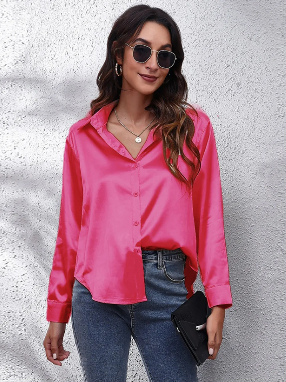 Collared Neck Buttoned Long Sleeve Shirt, image 15