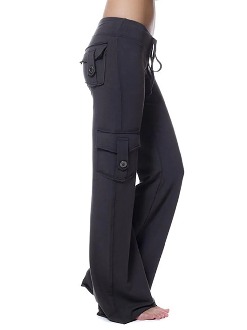 Mid Waist Pants with Pockets, image 4