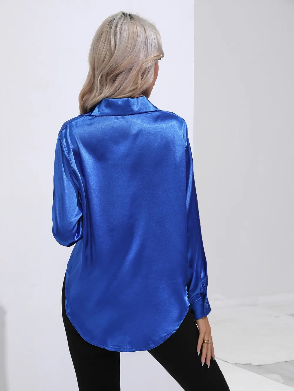 Collared Neck Buttoned Long Sleeve Shirt, image 2