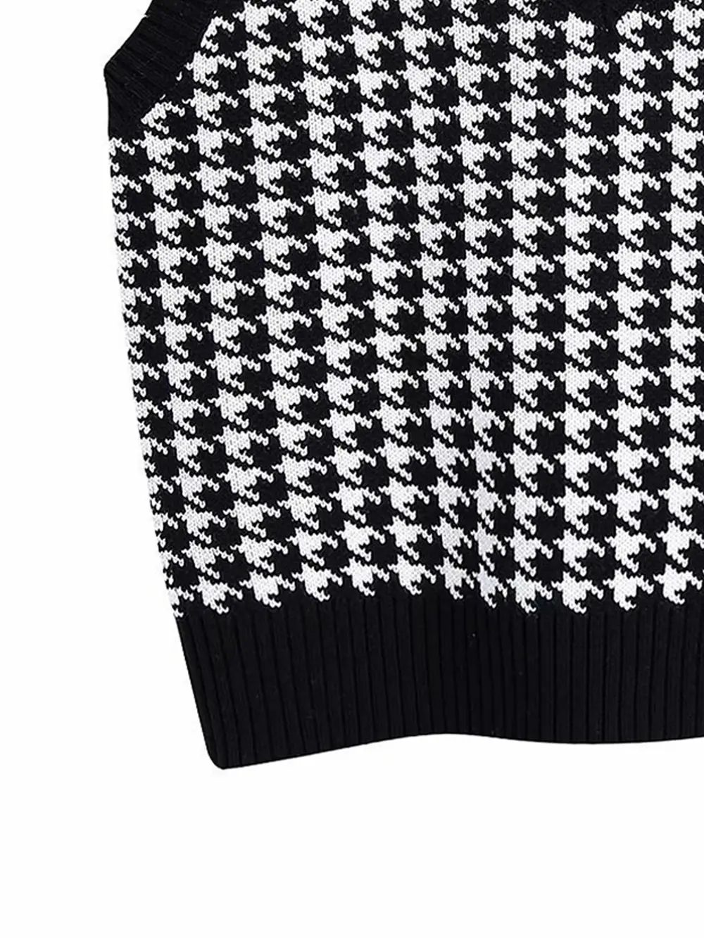 Houndstooth V-Neck Sweater Vest, image 10