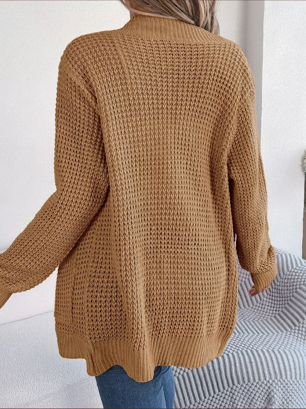 Open Front Long Sleeve Cardigan with Pockets, image 10
