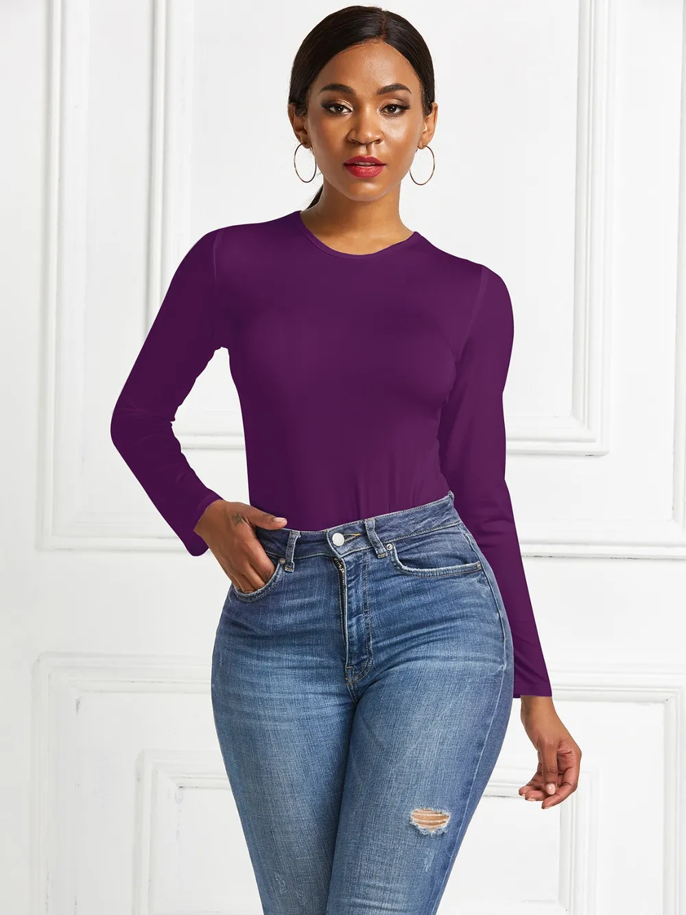 Round Neck Long Sleeve Bodysuit, image 23
