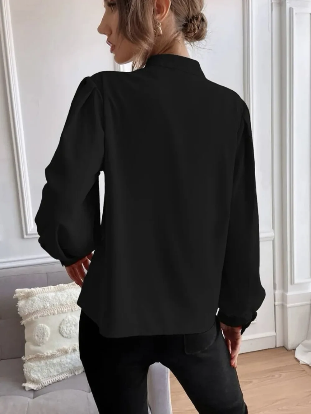 Mock Neck Button Front Shirt, image 15