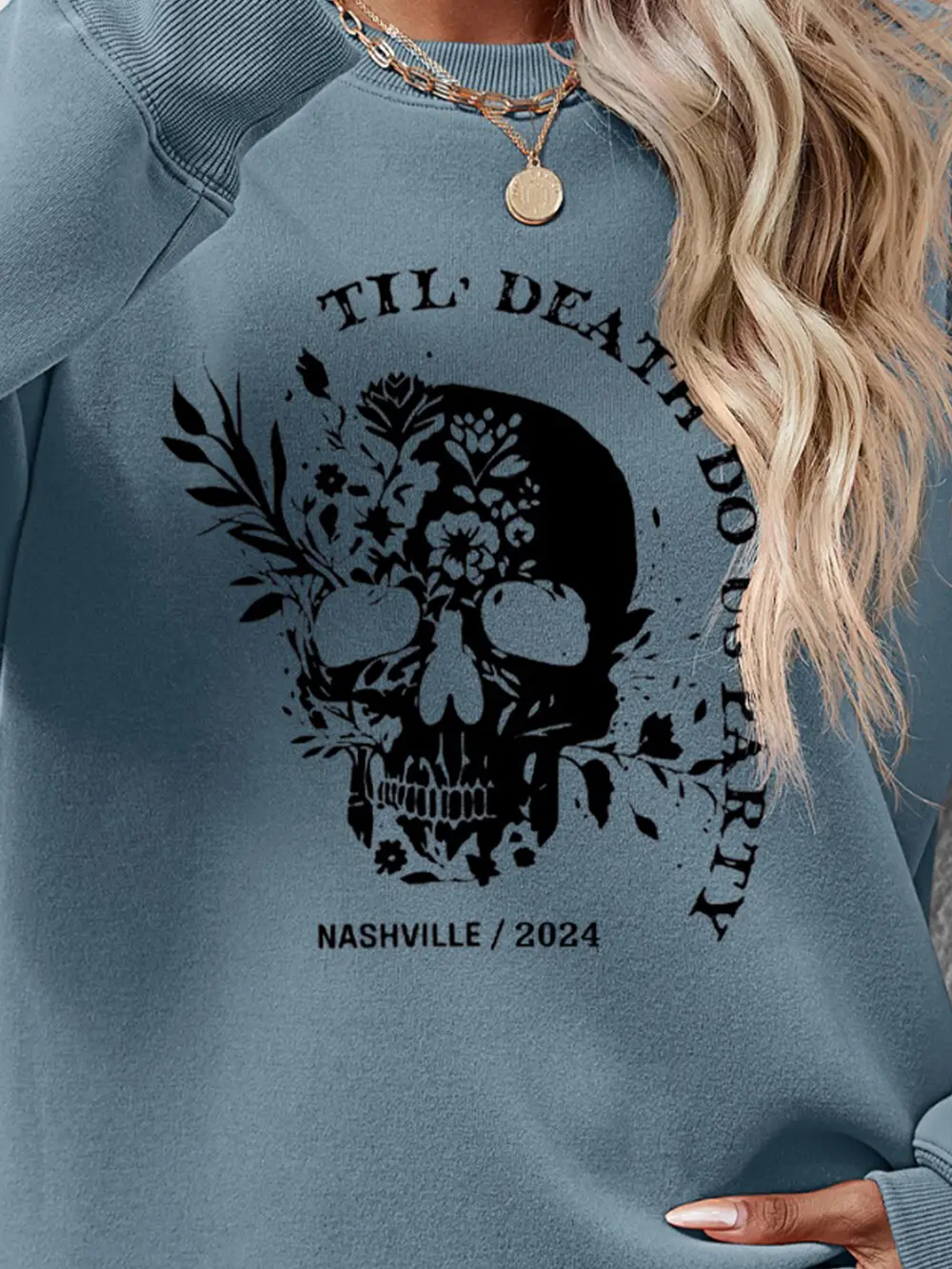 Graphic Round Neck Dropped Shoulder Sweatshirt, image 9