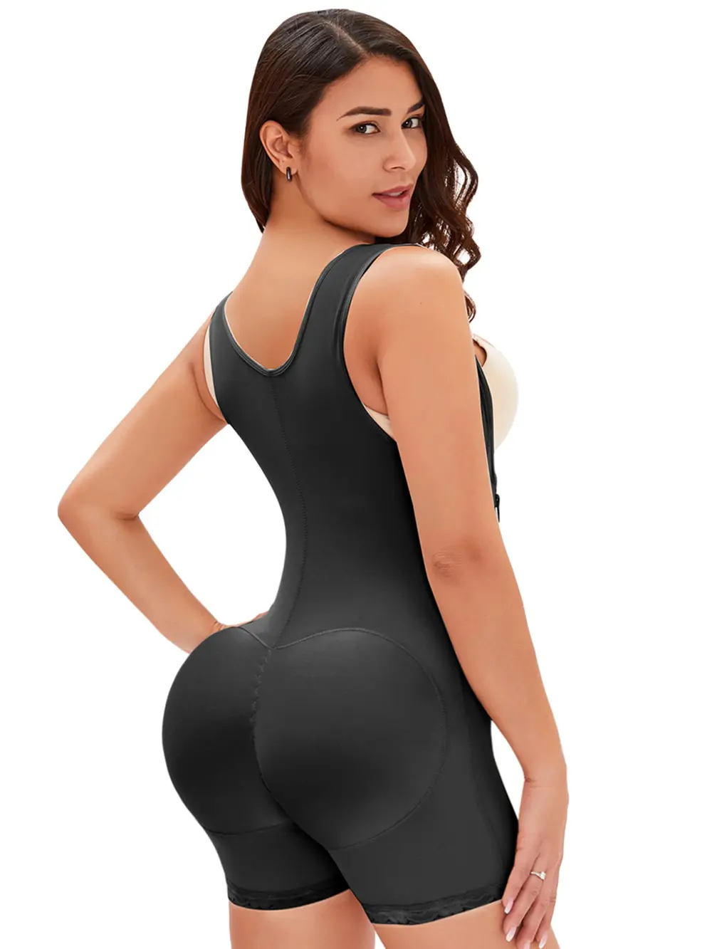Full Size Side Zip Up Wide Strap Shapewear, image 3