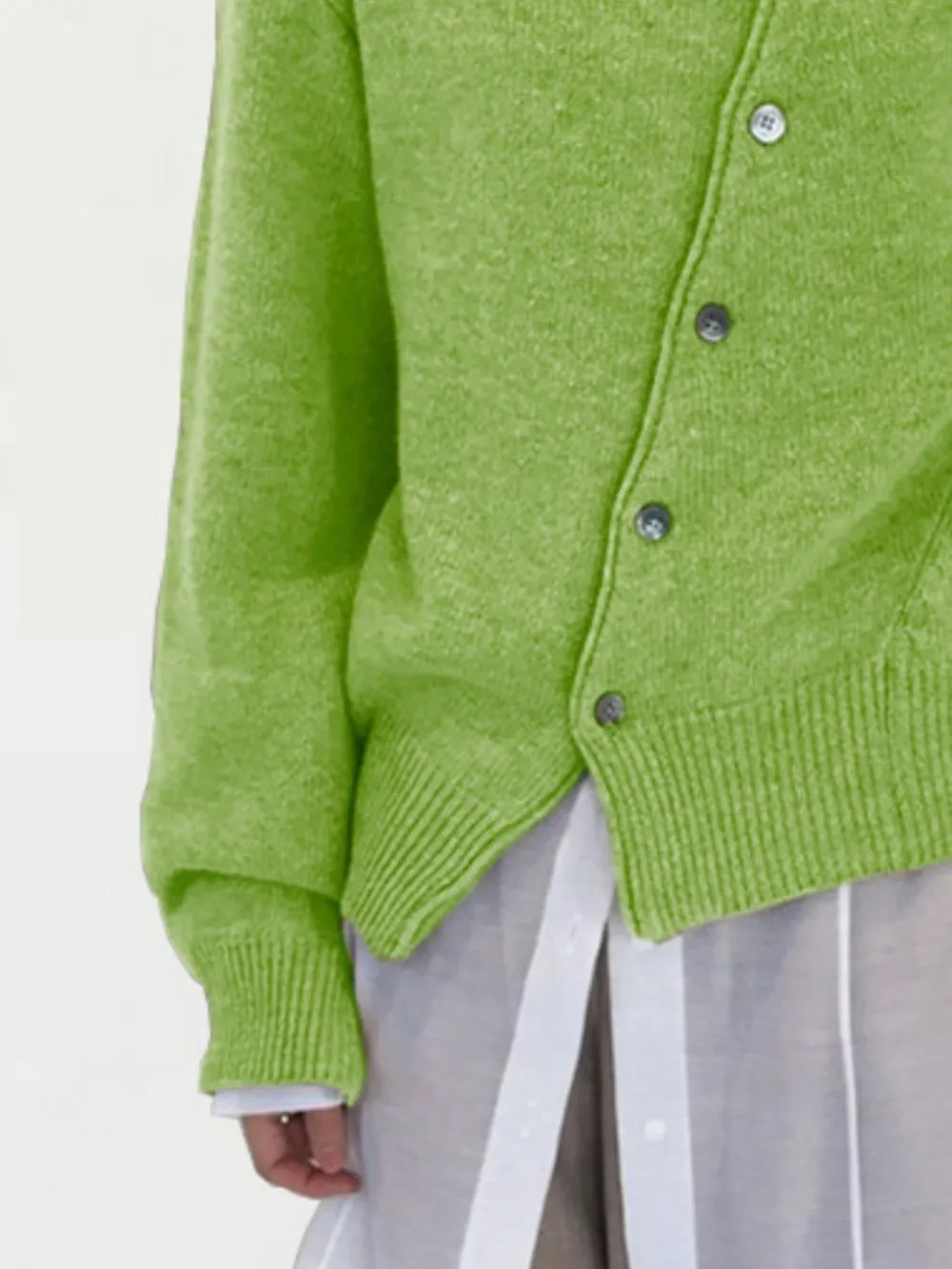 Dropped Shoulder Buttoned Cardigan, image 12