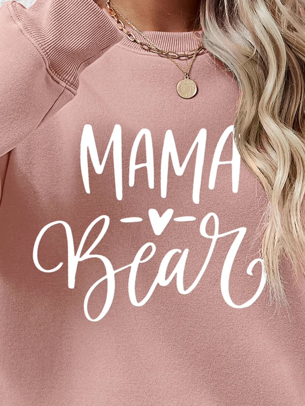 Letter Graphic Round Neck Long Sleeve Sweatshirt, image 6