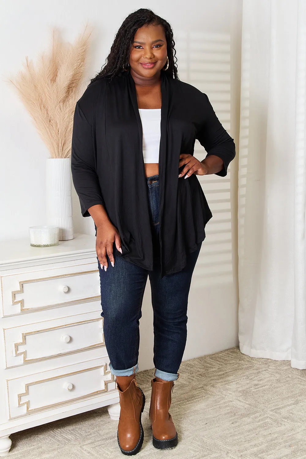 Full Size Open Front Cardigan, image 3