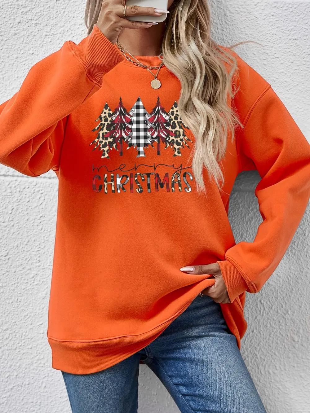 MERRY CHRISTMAS Round Neck Long Sleeve Sweatshirt, image 20