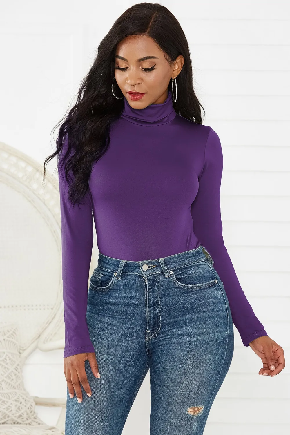 Turtleneck Long Sleeve Bodysuit, image 34