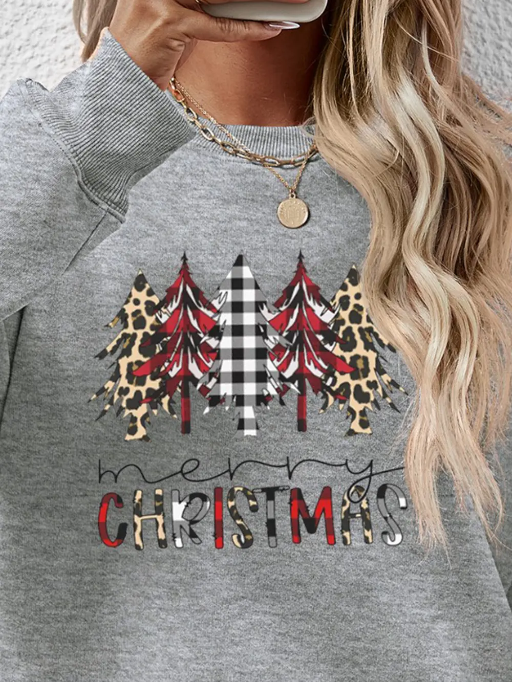 MERRY CHRISTMAS Round Neck Long Sleeve Sweatshirt, image 26