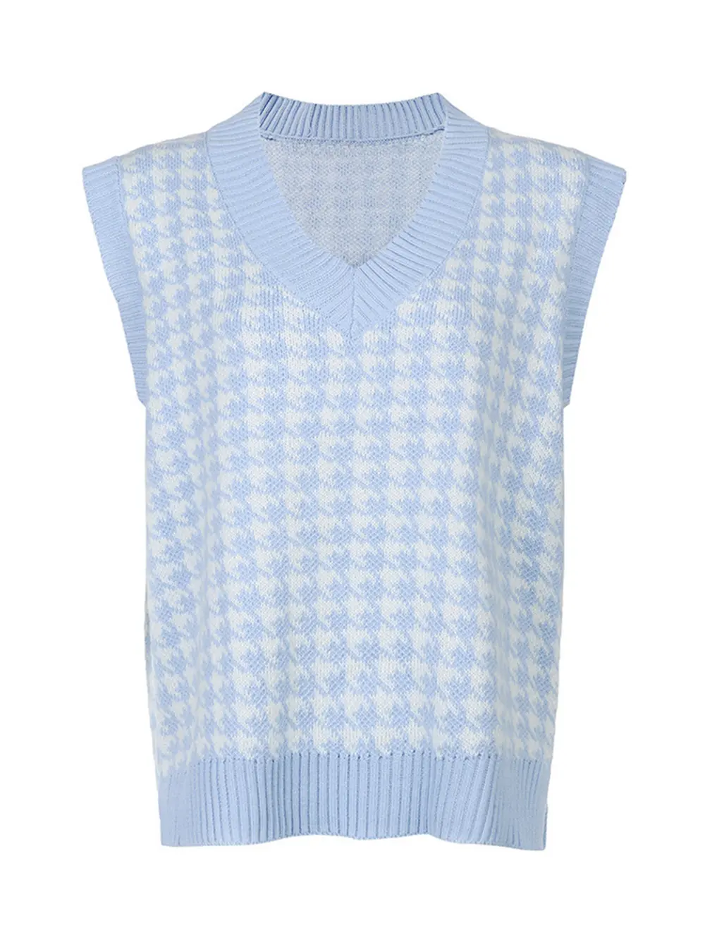 Houndstooth V-Neck Sweater Vest, image 21