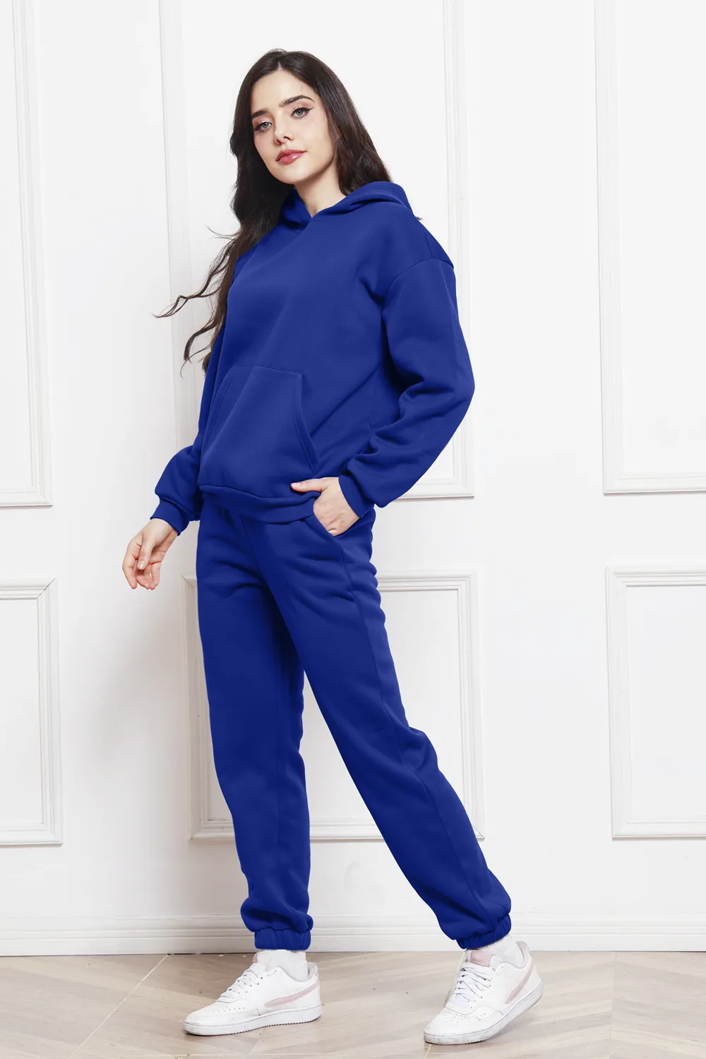 Drop Shoulder Long Sleeve Hoodie and Pants Set, image 8
