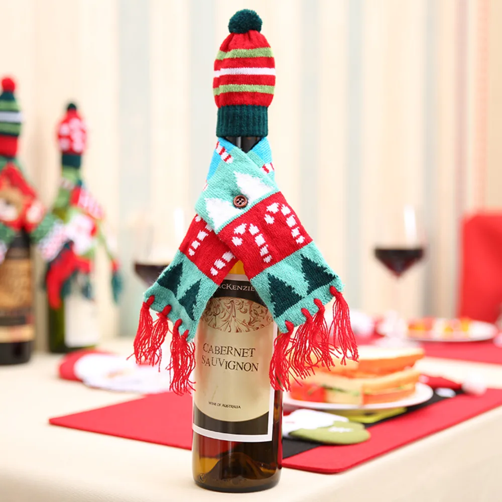 Christmas Hat and Scarf Wine Bottle Decoration, image 4