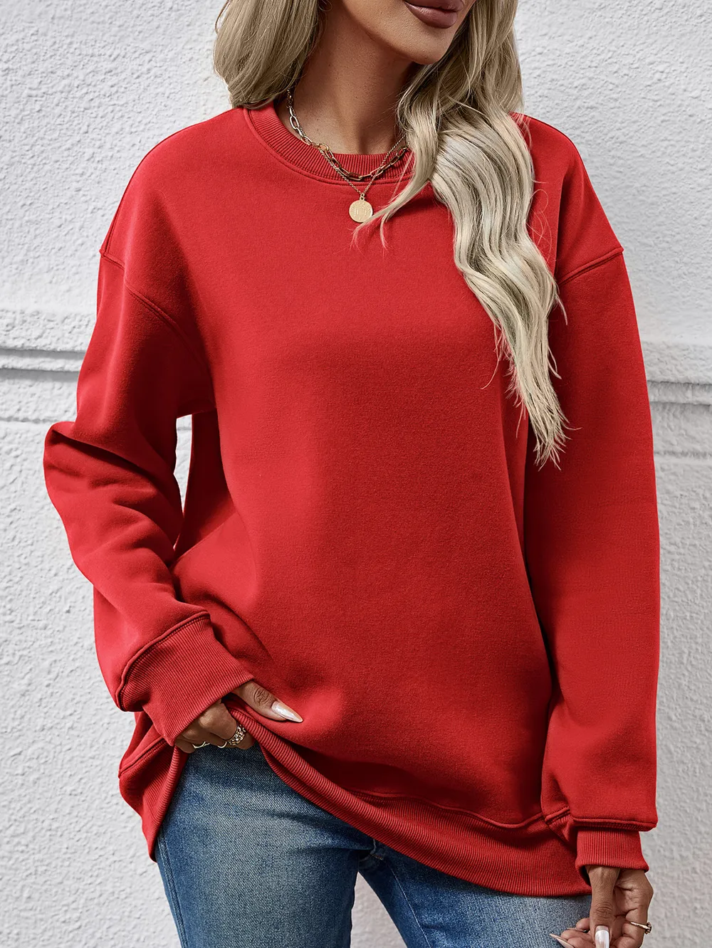 Round Neck Long Sleeve Sweatshirt, image 18