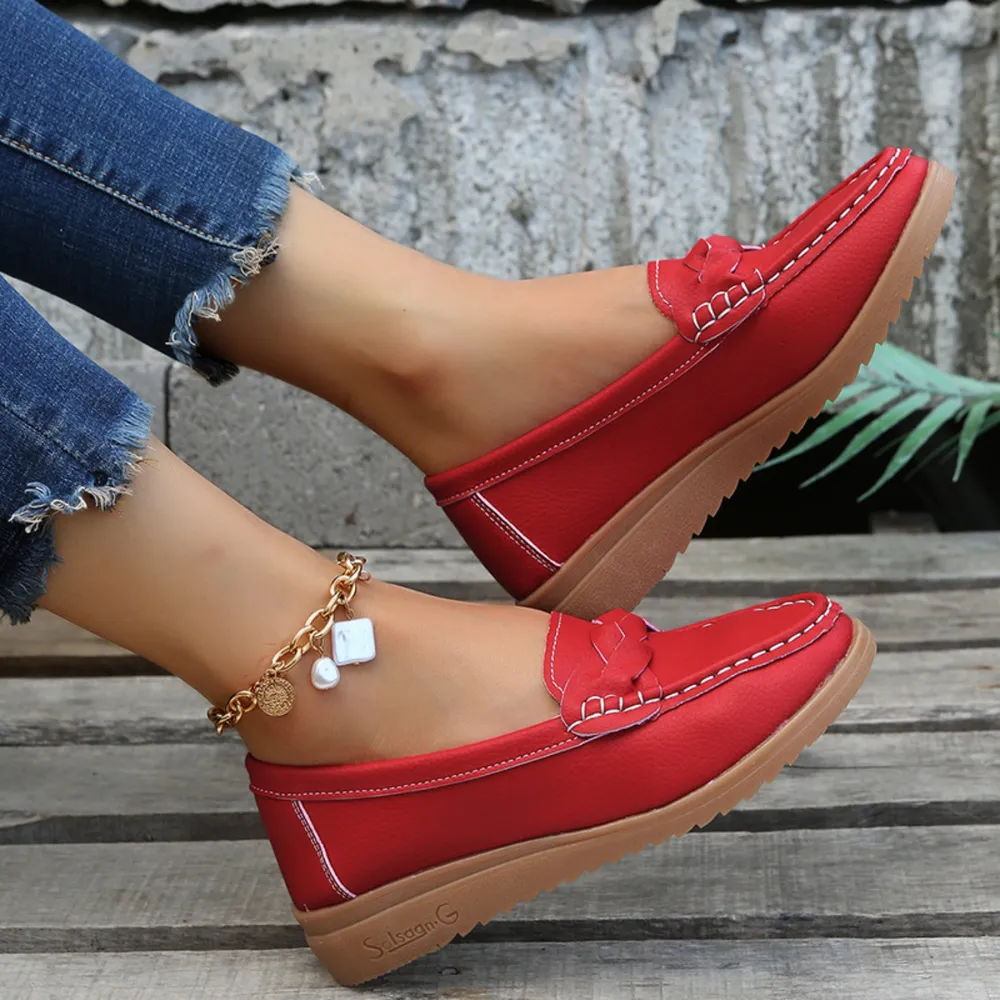 Weave Wedge Heeled Loafers, image 2