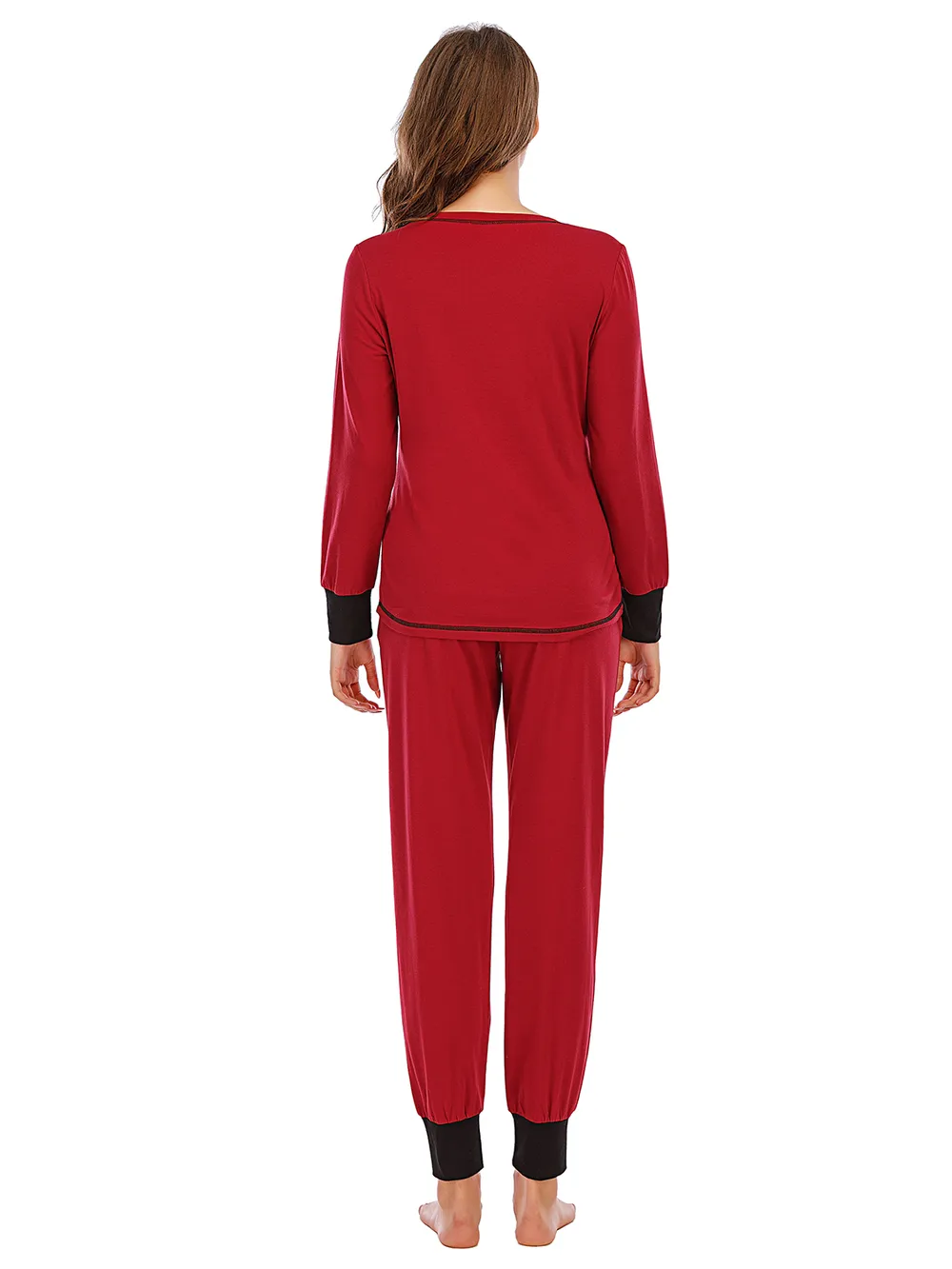Round Neck Top and Pants Lounge Set, image 9