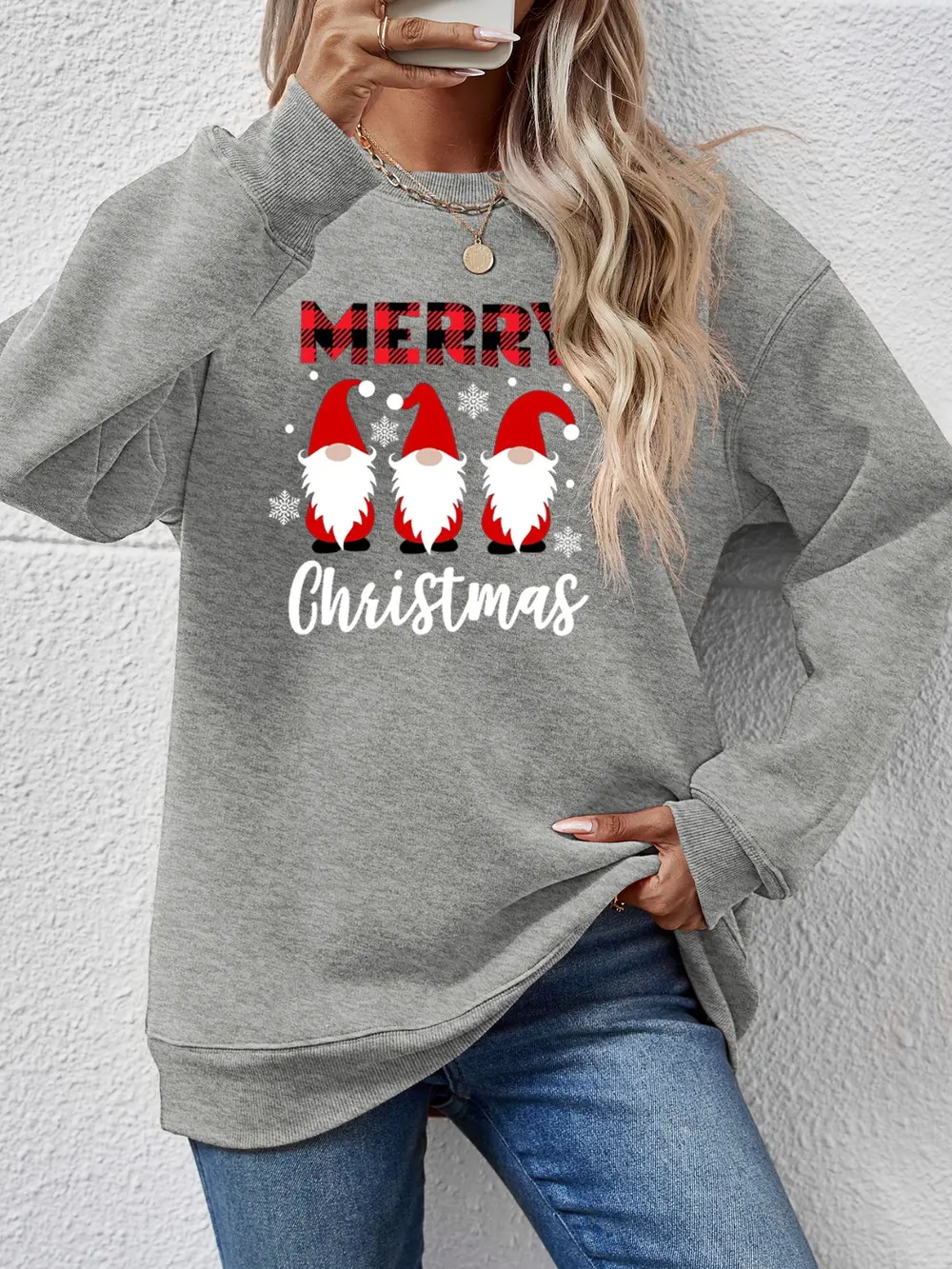 MERRY CHRISTMAS Long Sleeve Sweatshirt, image 4