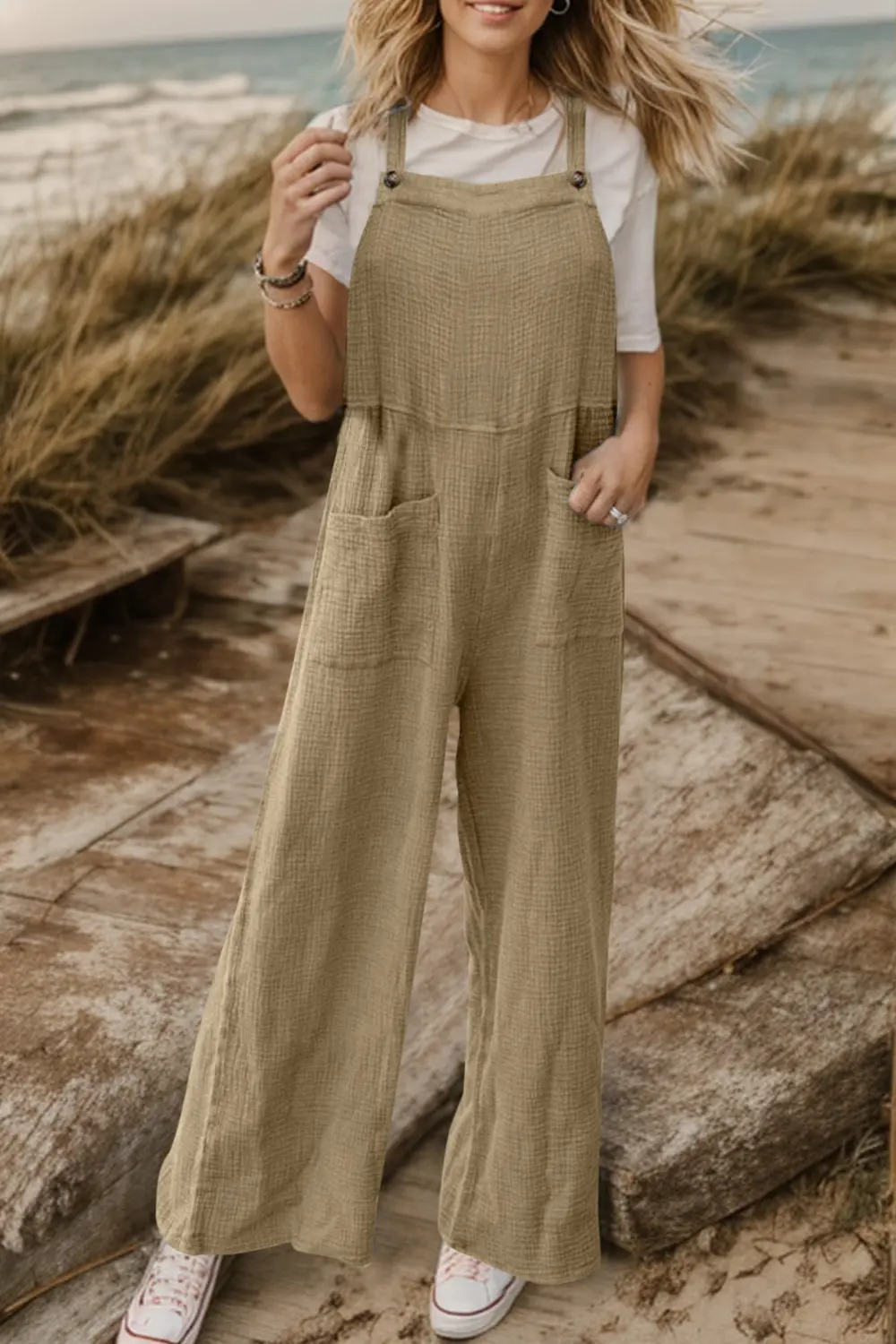 Full Size Wide Leg Front Pocket Jumpsuit, image 3