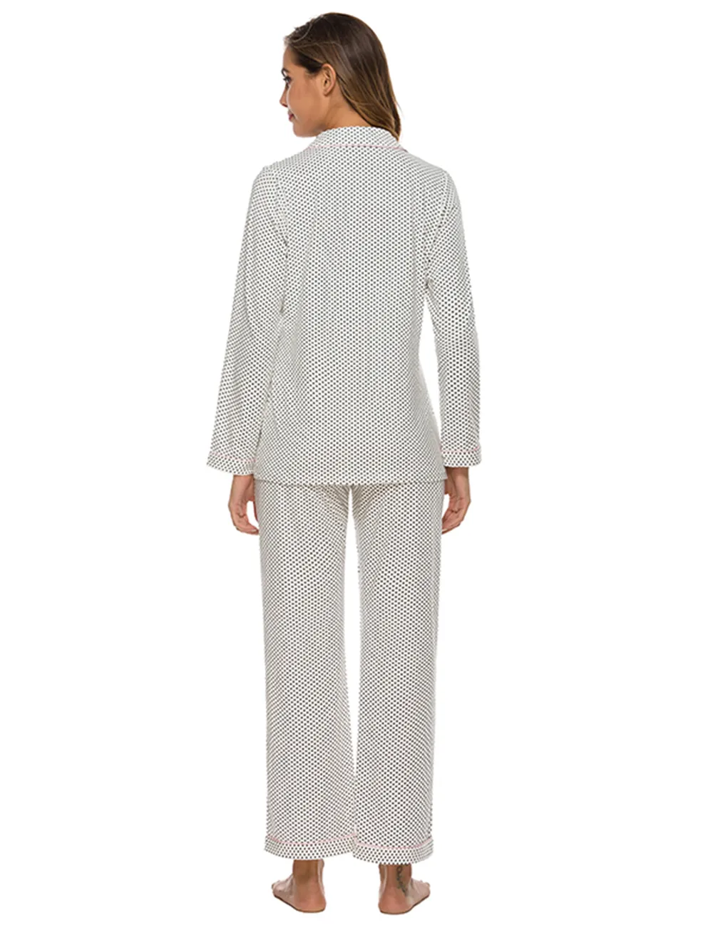 Collared Neck Loungewear Set with Pocket, image 3