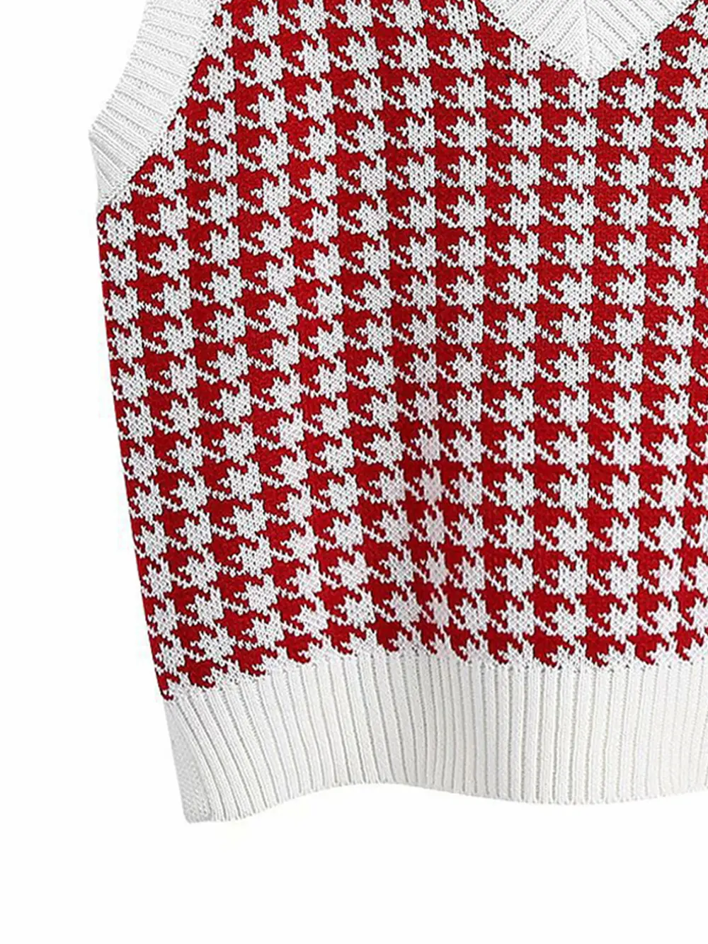 Houndstooth V-Neck Sweater Vest, image 14