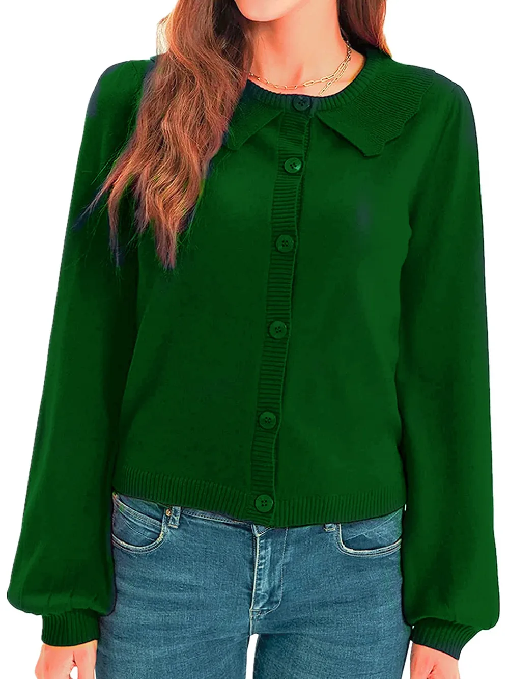 Collared Long Sleeve Button Down Cardigan, image 14