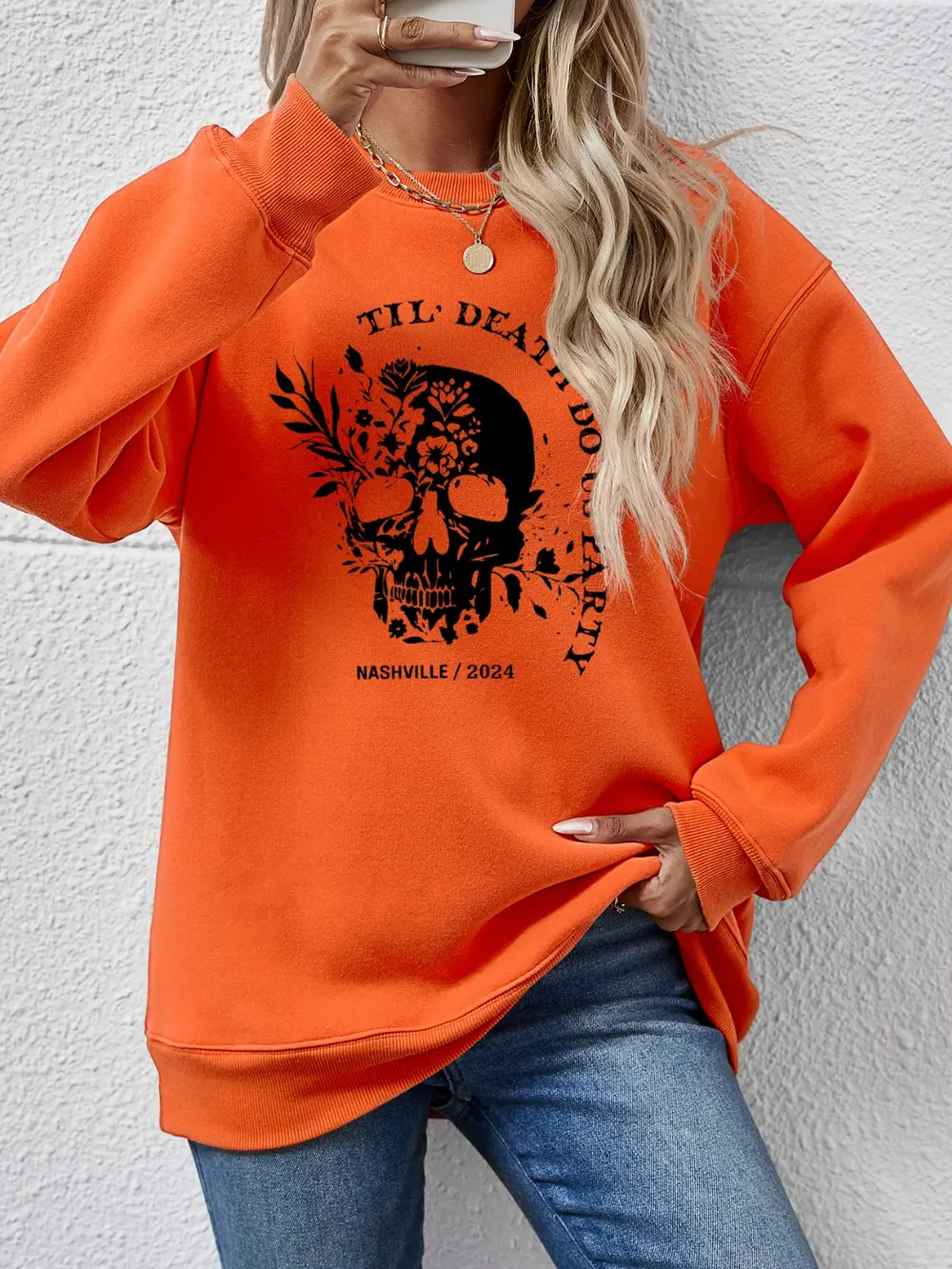 Graphic Round Neck Dropped Shoulder Sweatshirt, image 20